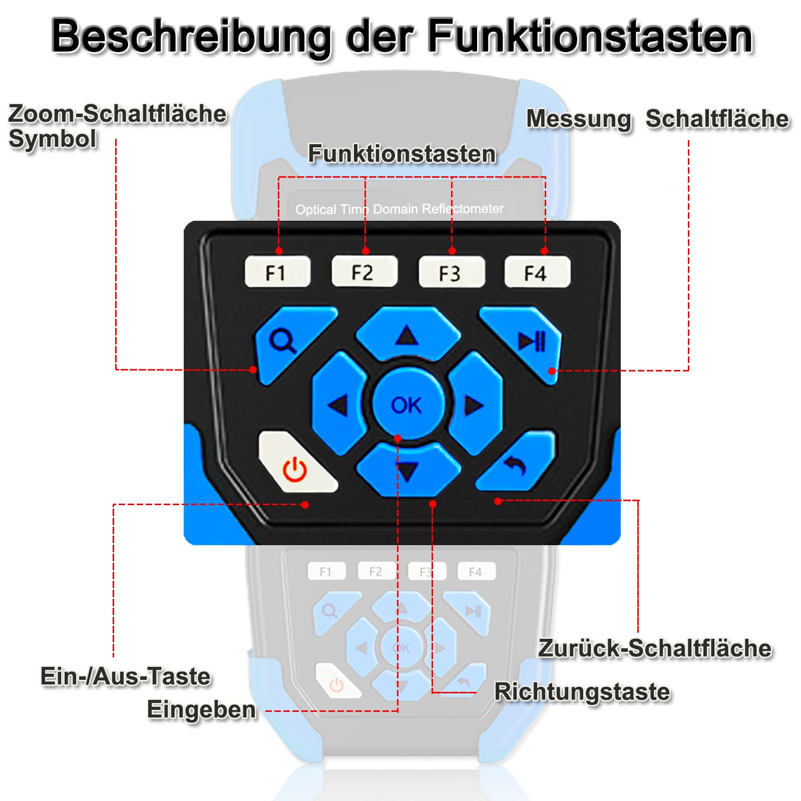 OTDR-Glasfaser-kabel-tester, 9-in-1-MultiFunktion OTDR für FTTx 1310/1550nm, 24/22dB, Bis 60KM, Optisches Zeitdomänenreflektometer mit VFL, OPM, OLS