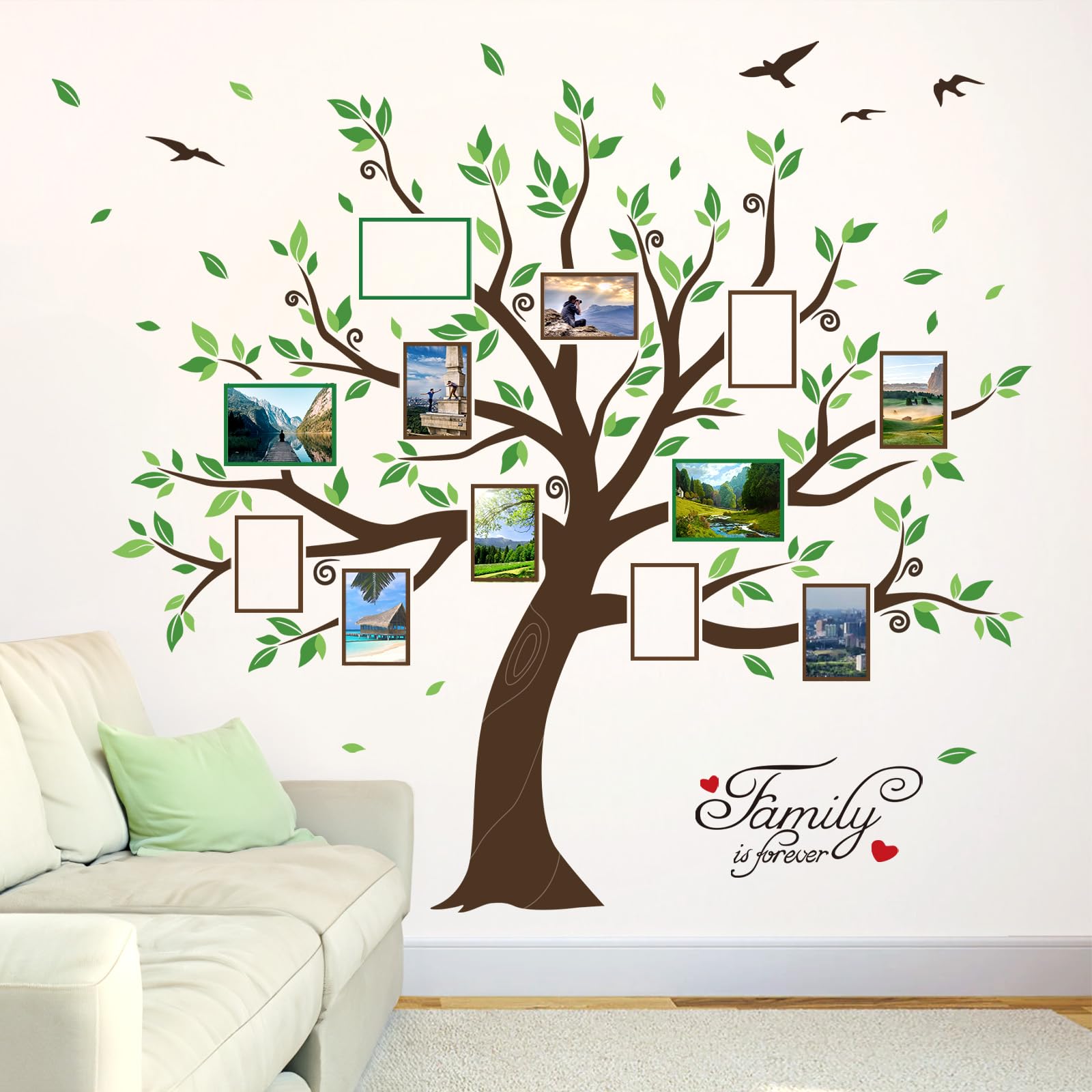 INDIGOS UG - Decalcomanie da muro - adesivi da parete - Murale - W175 - Cranio - Piek - Fantasia, Verde, 96x78 cm - Decorazione per soggiorno, camera dei bambini, ufficio, scuola