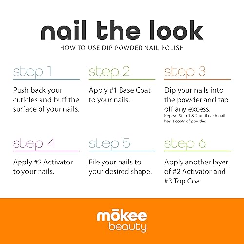 Miniatura 6 de Mokee Polvo de uñas de inmersión de 0.5 onzas, fabricado en Estados Unidos, vegano, libre de crueldad, manicura francesa, no necesita lámpara de