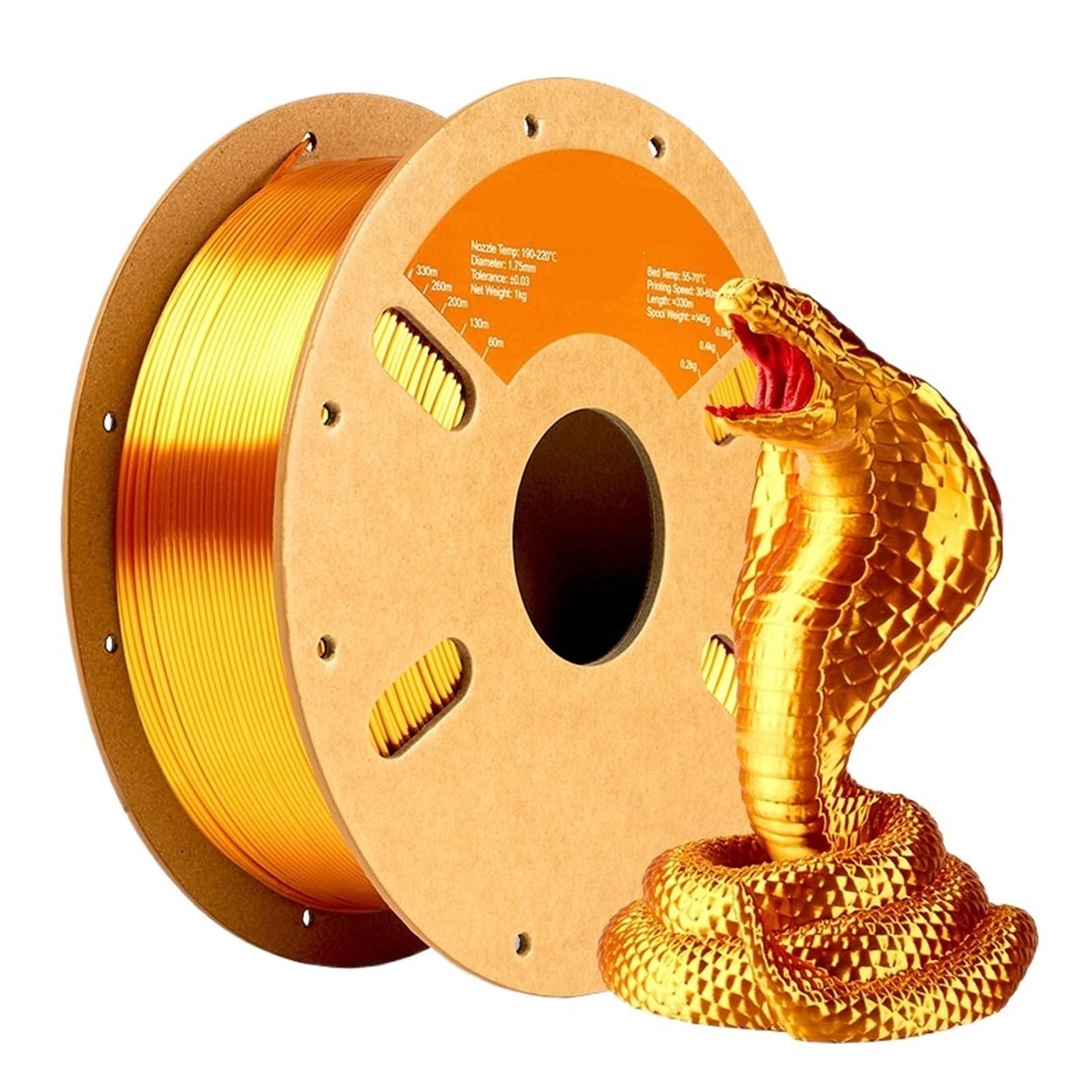 Filament PLA en Soie for Impression 3D, 1 kg,75 mm, Multicolore(Liquid Gold)