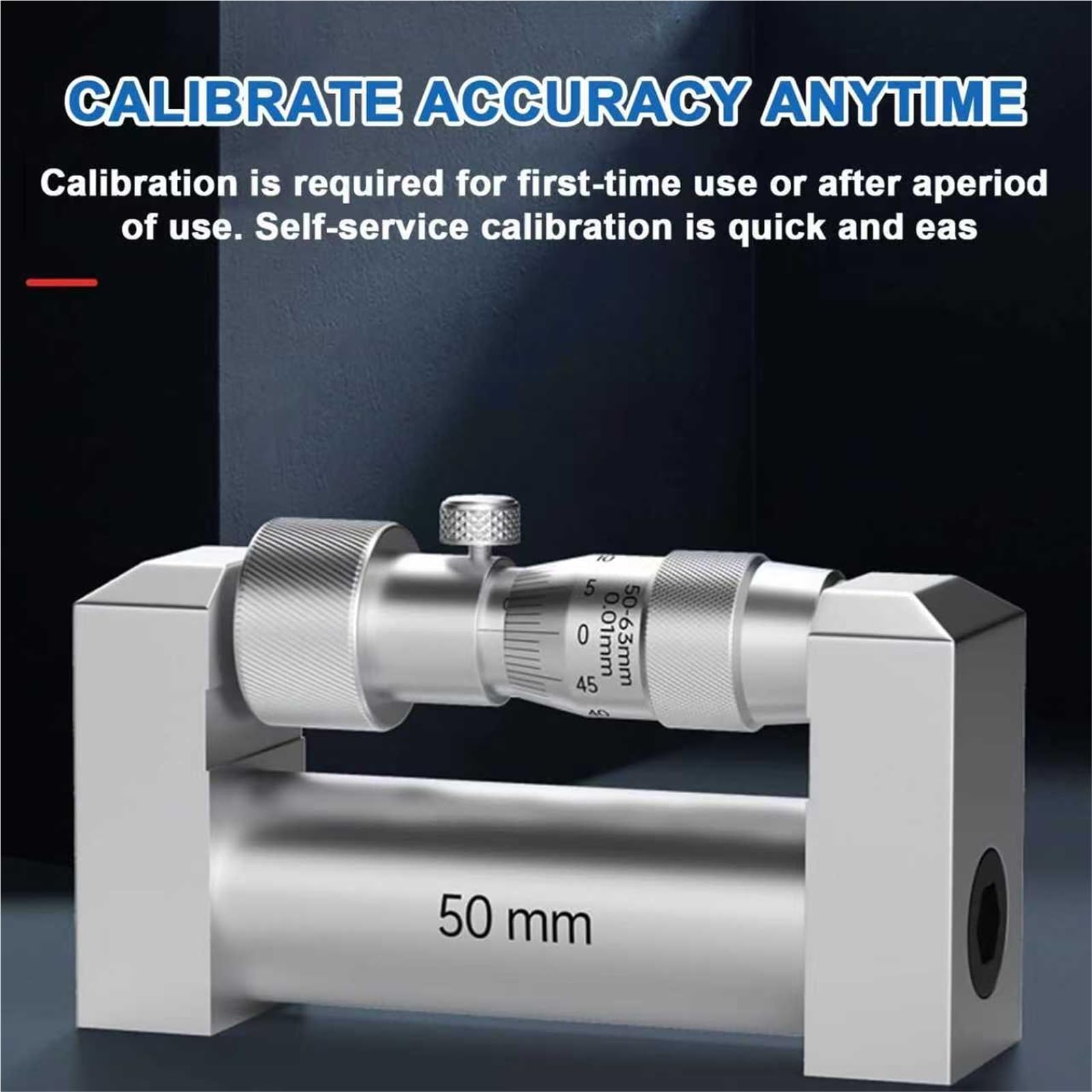 Micrómetro interior, vernier tubular, precisión de 0,01 mm, 50-1000 mm