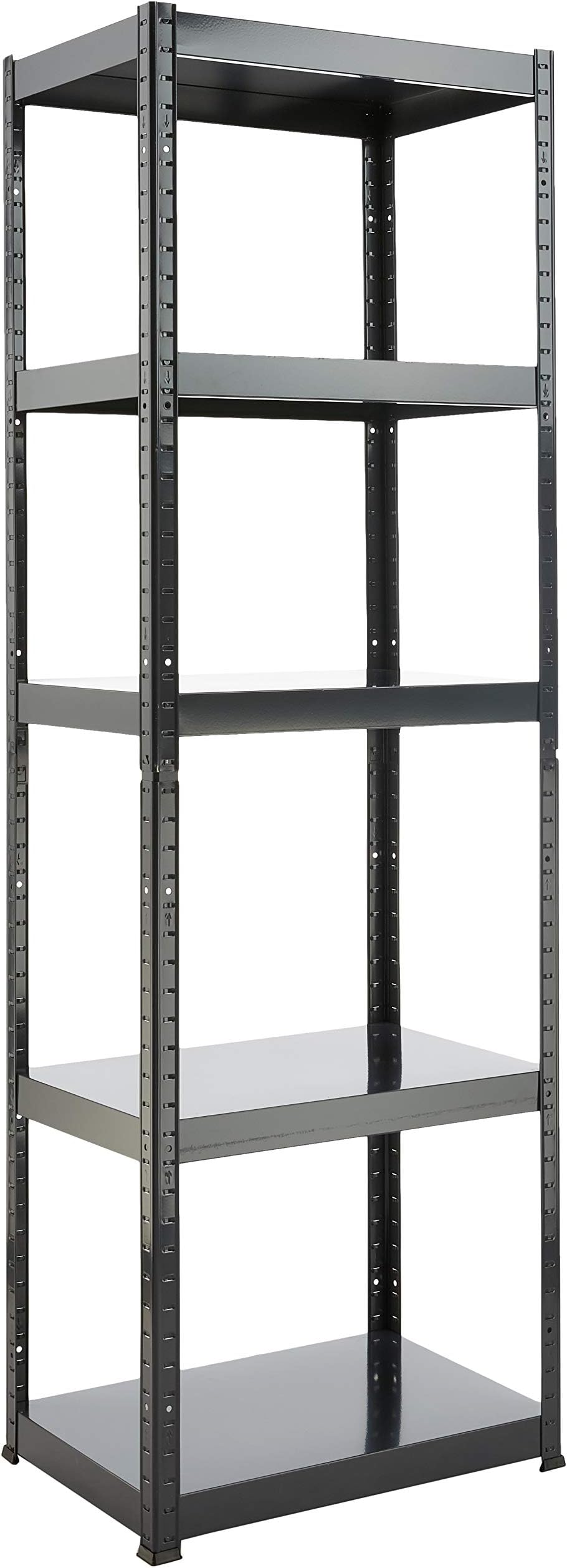 Boltless warehouse storage racking with 5 shelves. Graphite 180 x 60 x 40 cm, 90 kg per Shelf