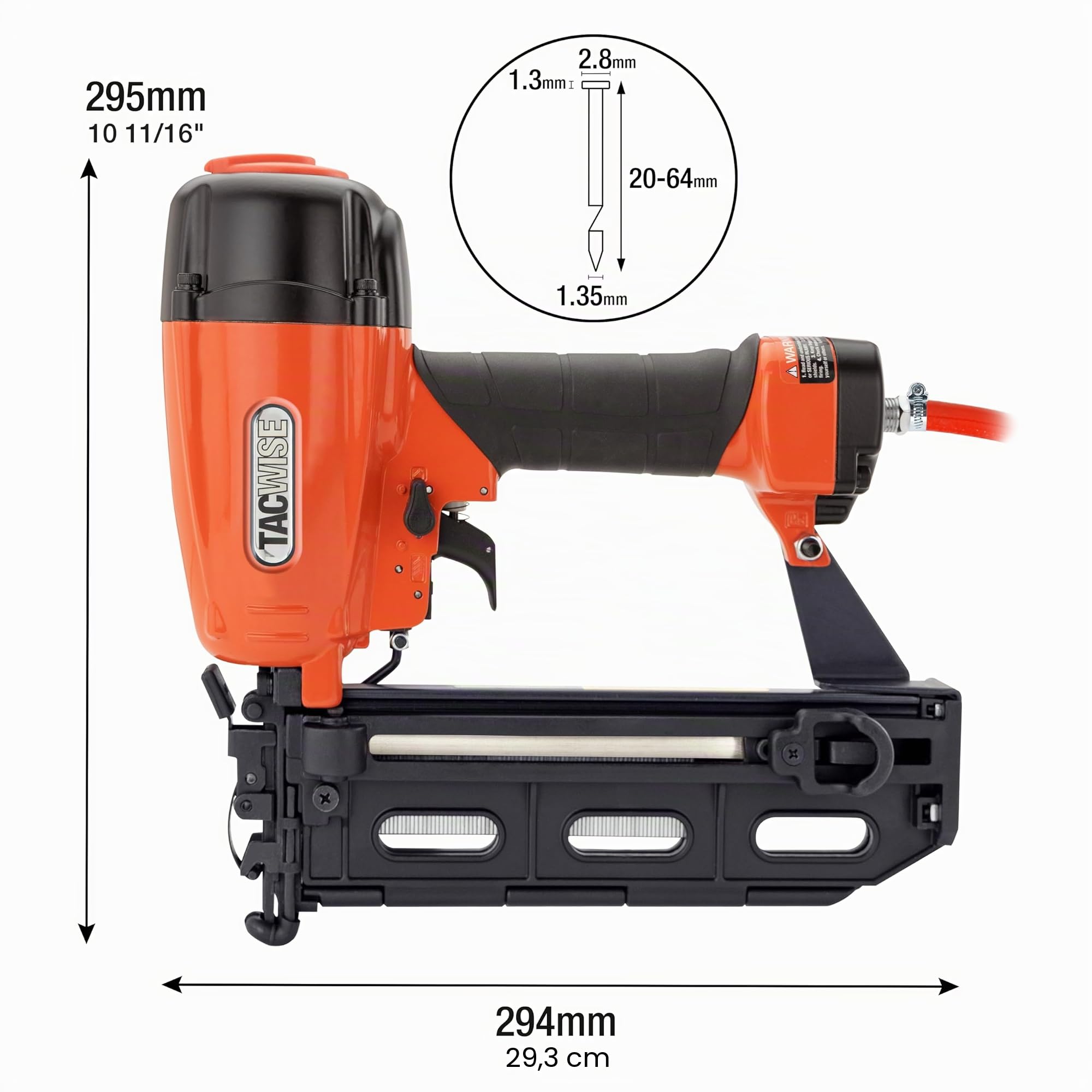 Tacwise GFN64V Druckluftnagler Stauchkopfnägel 16G 20-64 mm
