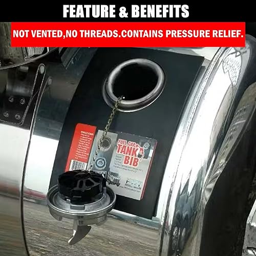 Miniatura 4 de Tapa de combustible diesel sin bloqueo,Tamaño nominal de 4", sin ventilación,Tapa de combustible de aluminio para Peterbilt