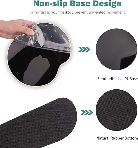 Miniatura 6 de ARTSO Juego de alfombrillas de mouse grandes, soporte ergonómico para la muñeca del teclado, almohadilla de escritorio de gel de espuma Mármol