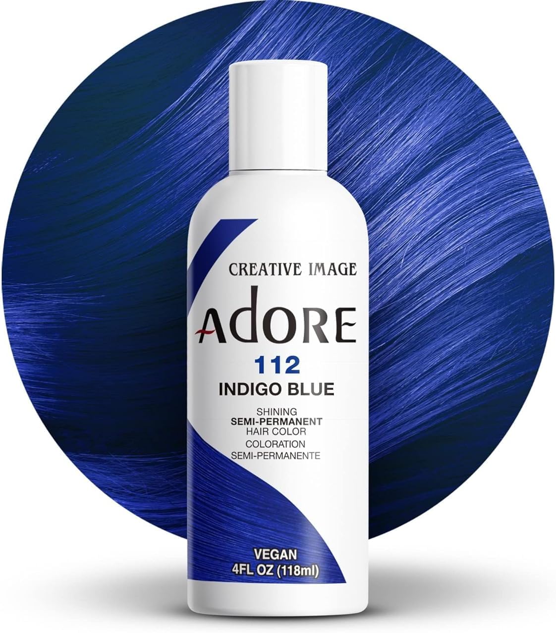 Semi Permanent Hair Color (112 Indigo Blue) | Vegan & Cruelty-Free Blue Hair Dye | No Ammonia, No Peroxide, No Alcohol | 4 Fl Oz (Pack of 1)