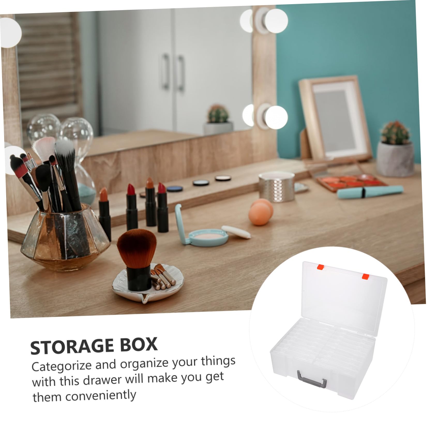 HOMSFOU 1ensemble Boîte De Rangement Multi-usage Pour Photos Et Fournitures Organisateur Transparent Avec Compartiments Pour Souvenirs Et Artisanales