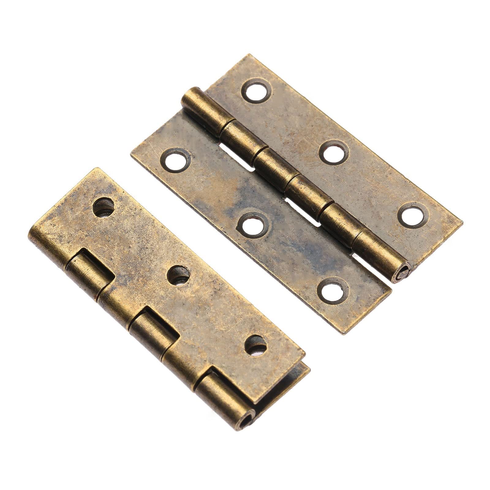 Charnières de portes JINGYAN en bronze antique pour boîte à bijoux et meuble en bois, 3 pièces