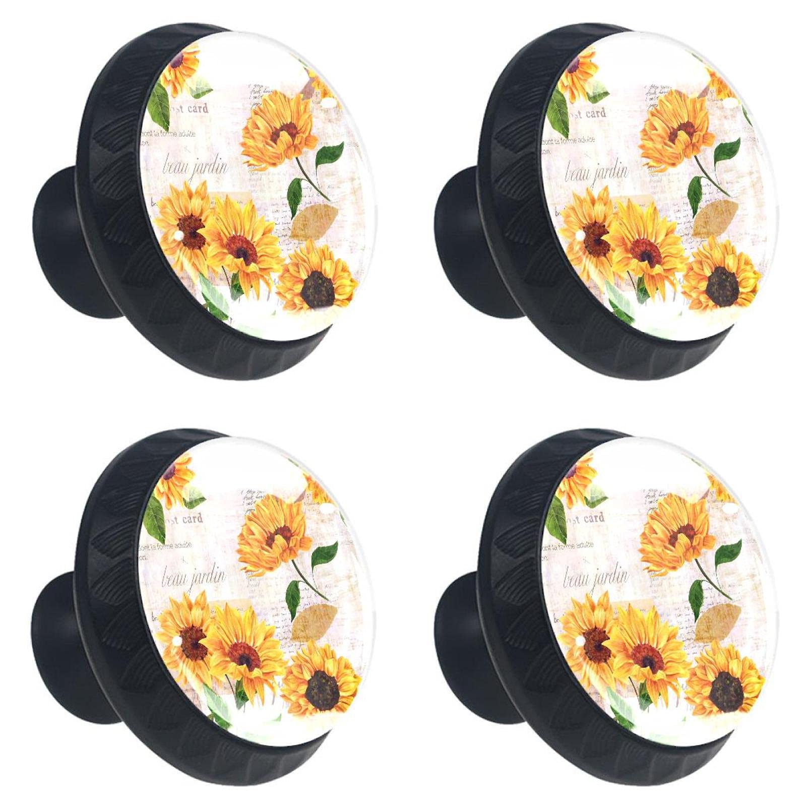 Boutons de tiroir en cristal tournesol pour sublimer la décoration de votre bureau et salon