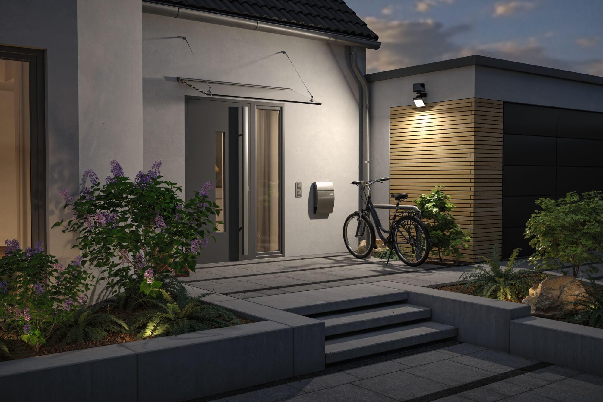 Paulmann Outdoor reflektor solarny Lesla IP65 3000 K USB PIR antracyt 94609