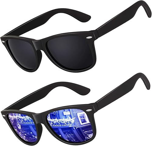 LINVO Gafas de sol polarizadas para hombre, gafas de sol de conducción, sombras de los años 80, estilo retro, diseño cuadrado