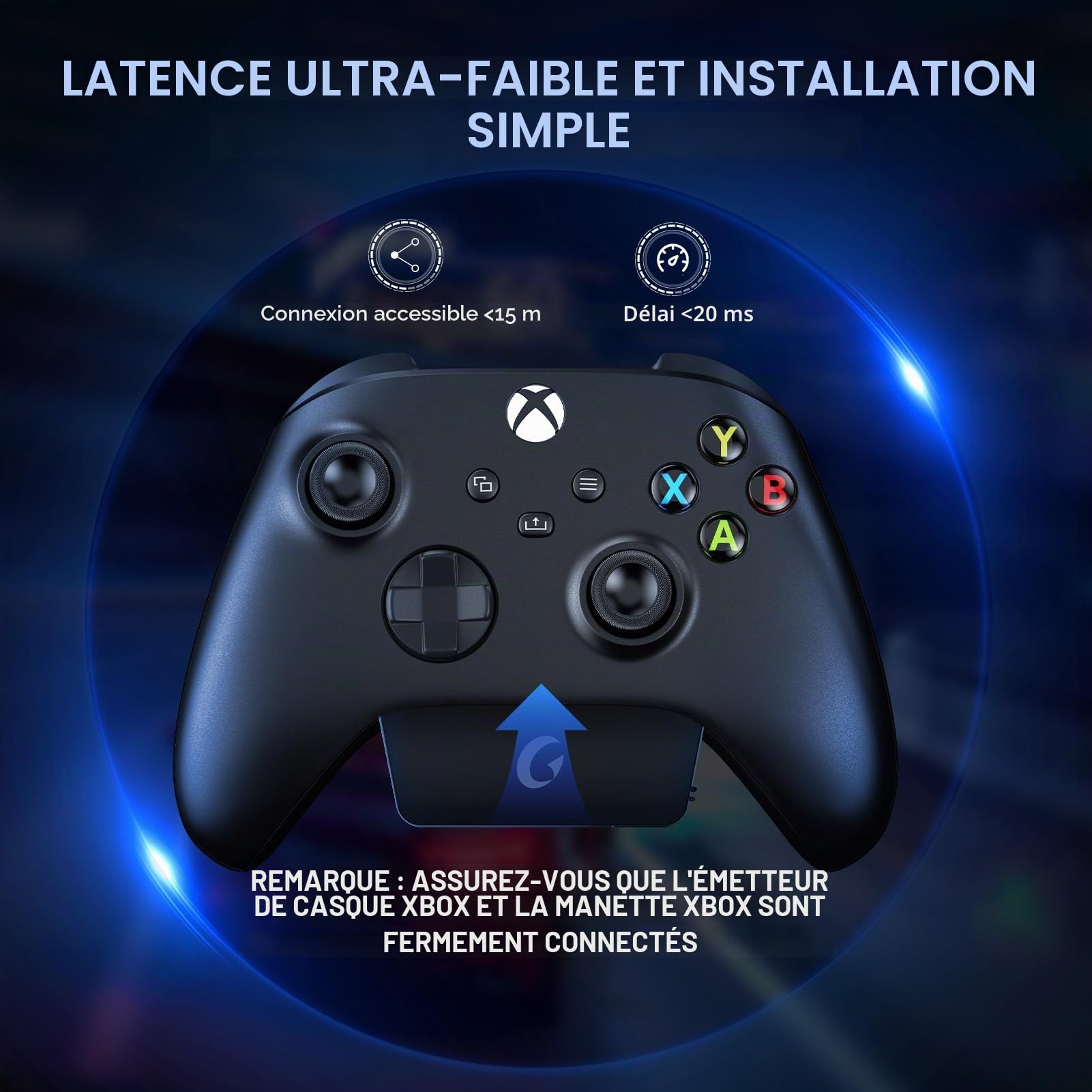 Gvyugke Casque de Jeu sans Fil 2,4 GHz pour Xbox Series, Casque avec Microphone pour PS5/4/PC/Switch/Mac, réduction du Bruit, Son Surround 3D, 60 Heures d'autonomie et lumières RVB