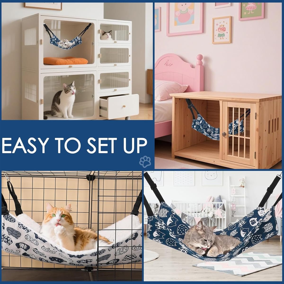Hamac Double Face pour Furet pour Petits Animaux, cochons d'Inde, Hamsters, Lapins et Chats (45 x 55 cm)