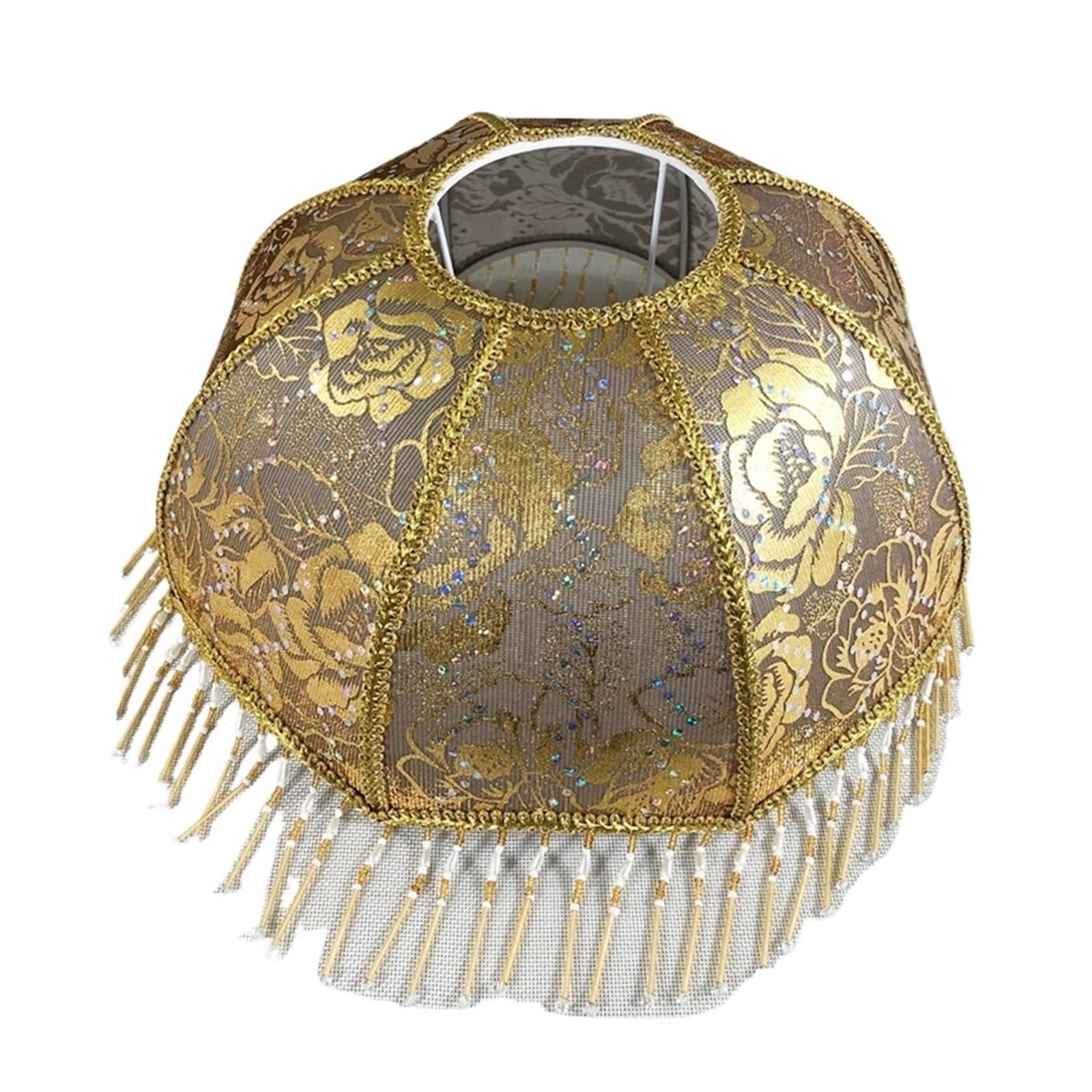 Luysgbxr Color-04 Tassel Lampshade Retro Lampshade Umbrella Shape Cloth Chandelier Wall Lamp Cover With Tassels