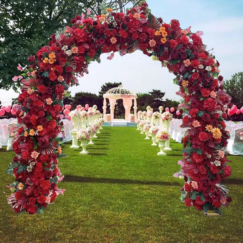 WEISPARK 100PCS Artificial Hydrangea Flowers, Fake Flowers Silk Hydrangea Full Flowers Heads with Stems for Wedding Home Party Shop Baby Shower Decor (Red) - Image 4