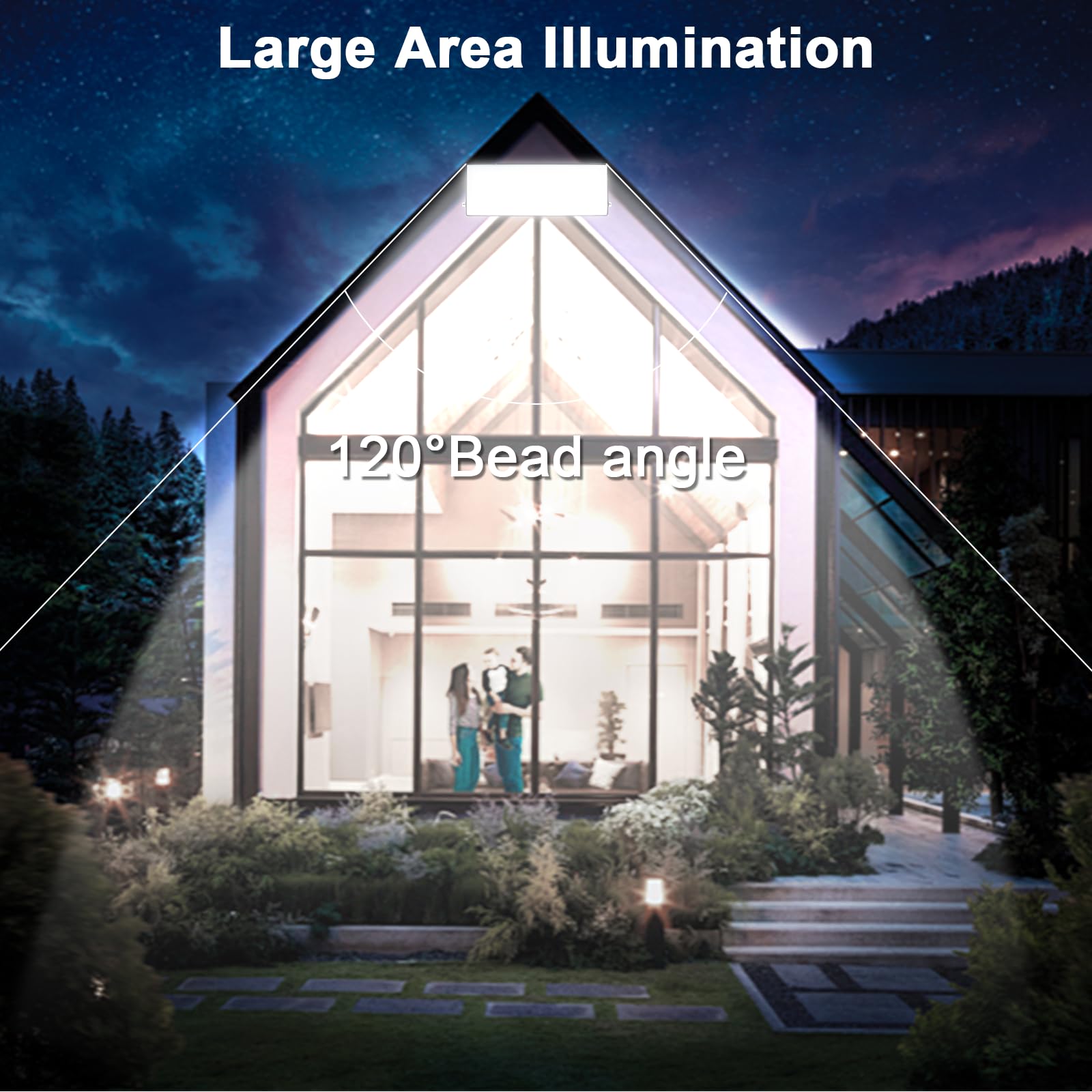 CREATESTAR 200W Faretto LED da Esterno, 24000LM Super Luminoso Proiettore LED da esterno, 6500K Luce Bianco Freddo, IP66 Impermeabile Faretti LED per Giardino, Garage, Stadio, Campo Sportivo