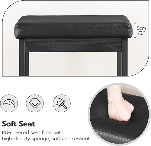 Miniatura 8 de HOOBRO Taburetes de bar, juego de 2 sillas de bar, taburetes de 24.8 pulgadas de altura, taburetes de desayuno, taburetes de cocina, tapicería de 2