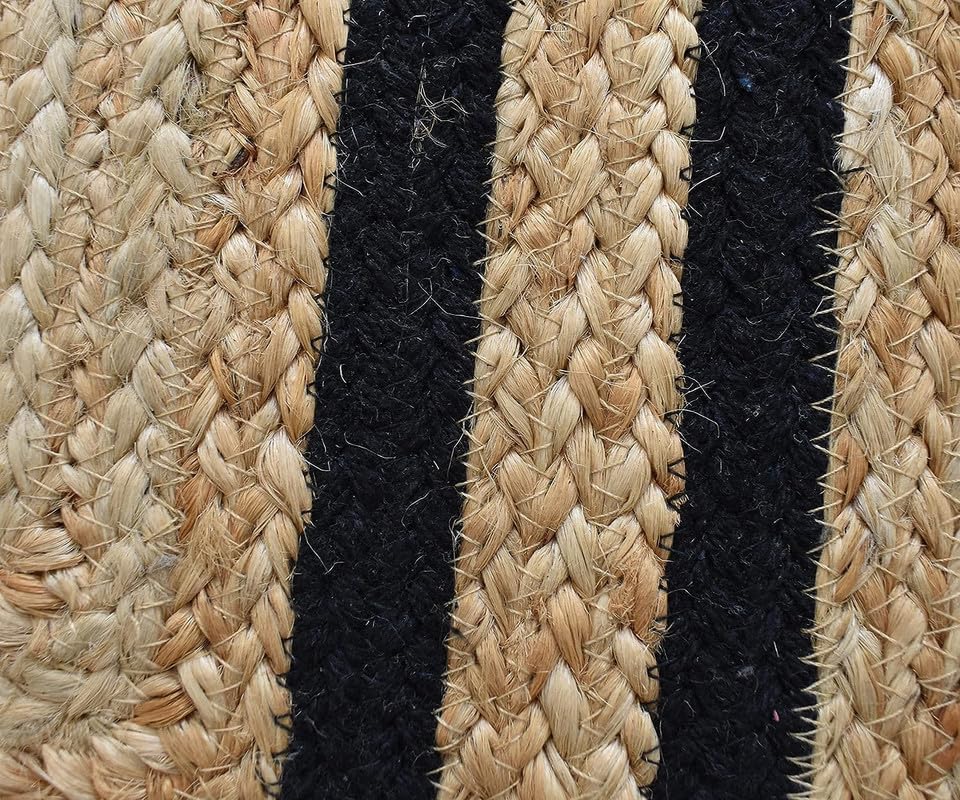Image of Jute Rug Carpet Area Rugs Floor Rugs Home Decor Rugs Carpet Rugs Modern Rugs Traditional Rugs Living Room Rug, Jute Black DP Runner 2X5 feet