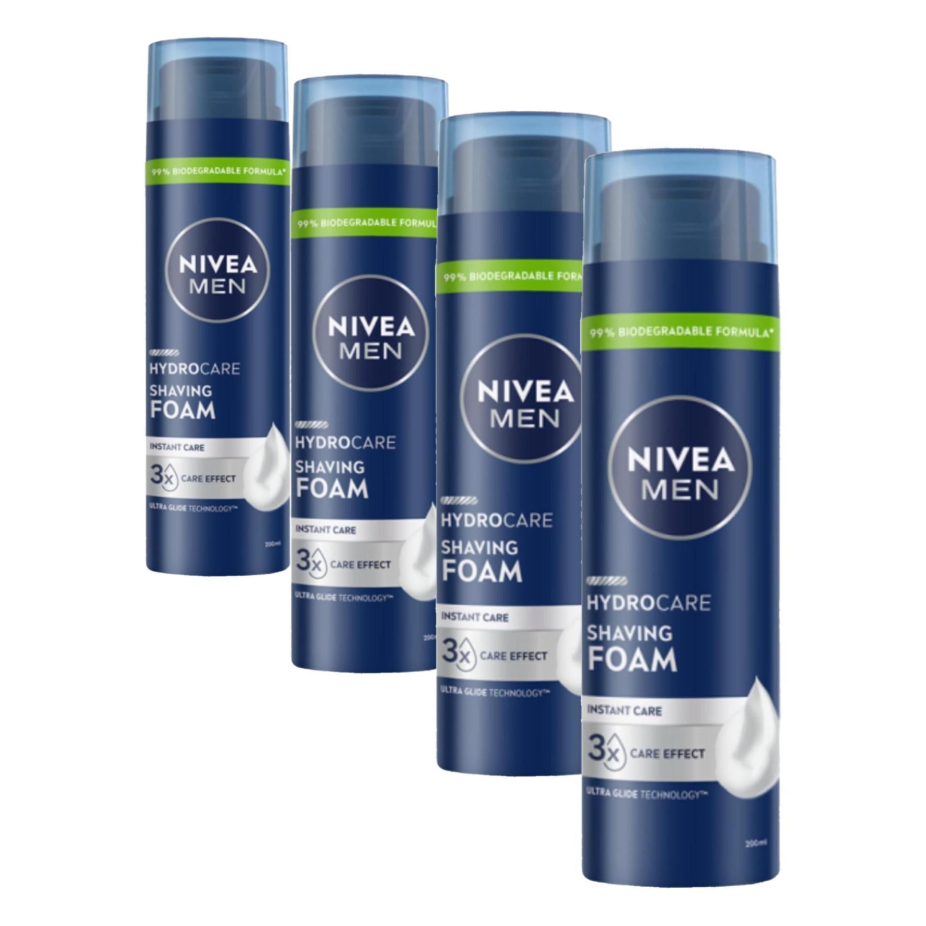 NIVEA Men Protect&Care Tıraş Köpüğü 200 ml, Kuru Ciltler İçin, Pürüzsüz Tıraş (4 paketi)