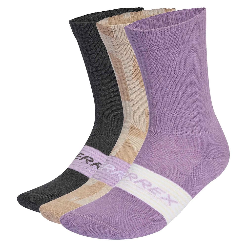 adidas Unisex TERREX MULTI 3 PACK SOCK, wonder taupe/grey six/powder plum, 6.5-8