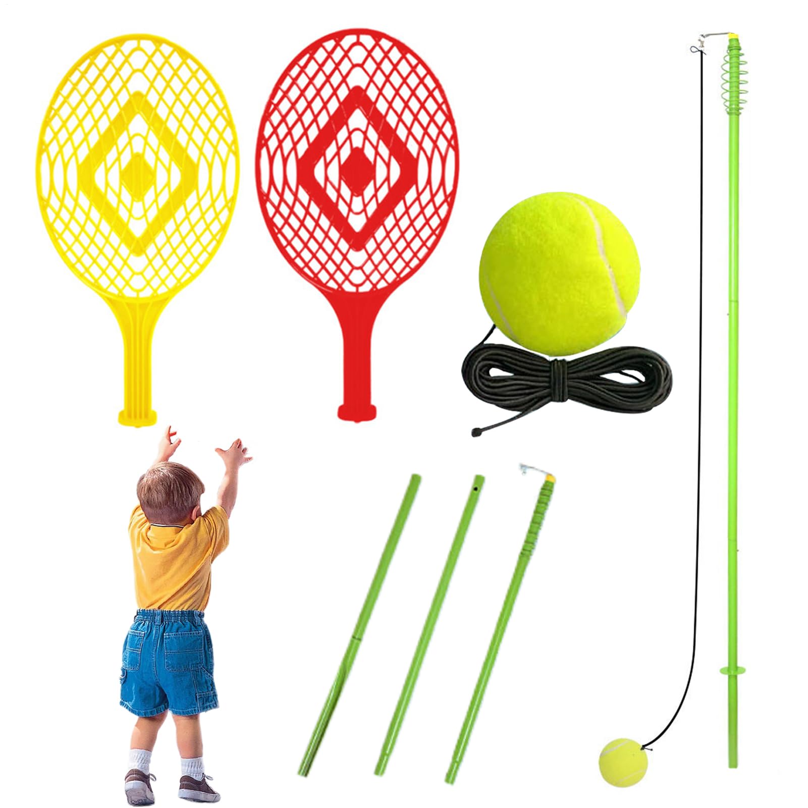 Allenatore Tennis Allenatore Portatile Per Tennis Singolo | Attrezzatura Per Esercizi Di Colpo E Swing Per Atleti