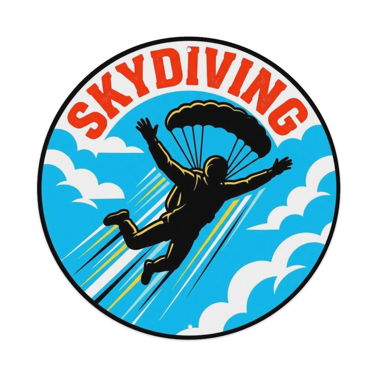Vintage Skydiving Extreme Sports Badge Metal Tin Sign