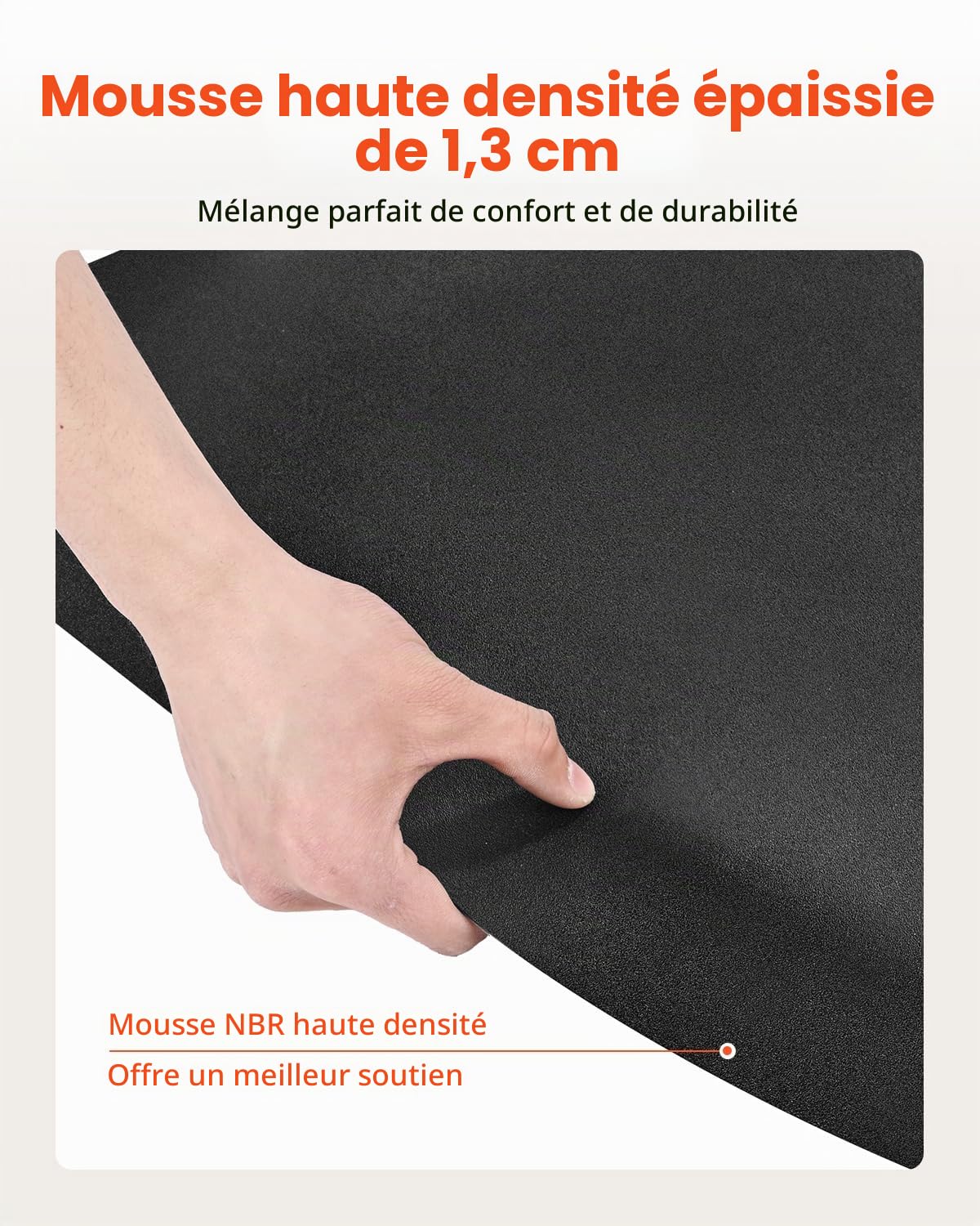 VEVOR Tapis de Chaise de Salon Coiffure, 1220x905x13 mm, Tapis de Sol Salon Coiffeur Anti-fatigue pour Base de Chaise Circulaire, avec Surface PVC, Facile à Nettoyer, Bords Biseautés Anti-trébuchement