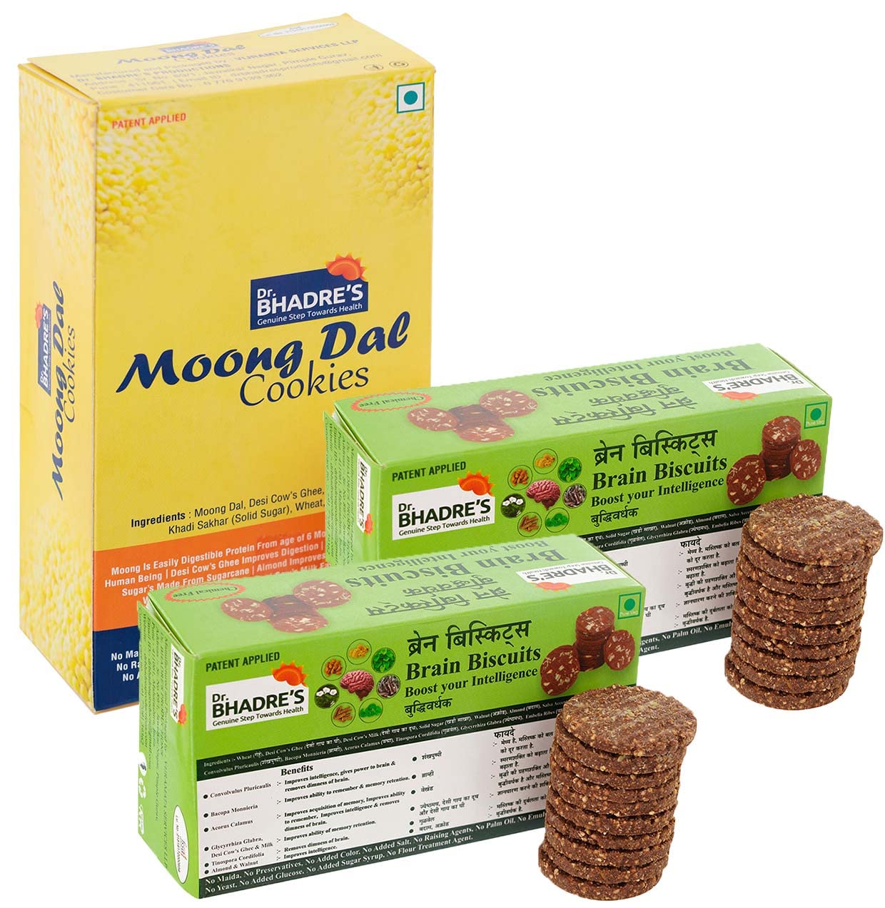 DR. BHADRES Moong Dal Cookies & Brain Biscuits 600 gm | Brain Biscuits for Kids | Cookies Gift Packs | Biscuits and Cookies (300 gm+150 x2 gm) (B09HQKWWVQ) Amazon Price History, Amazon Price Tracker