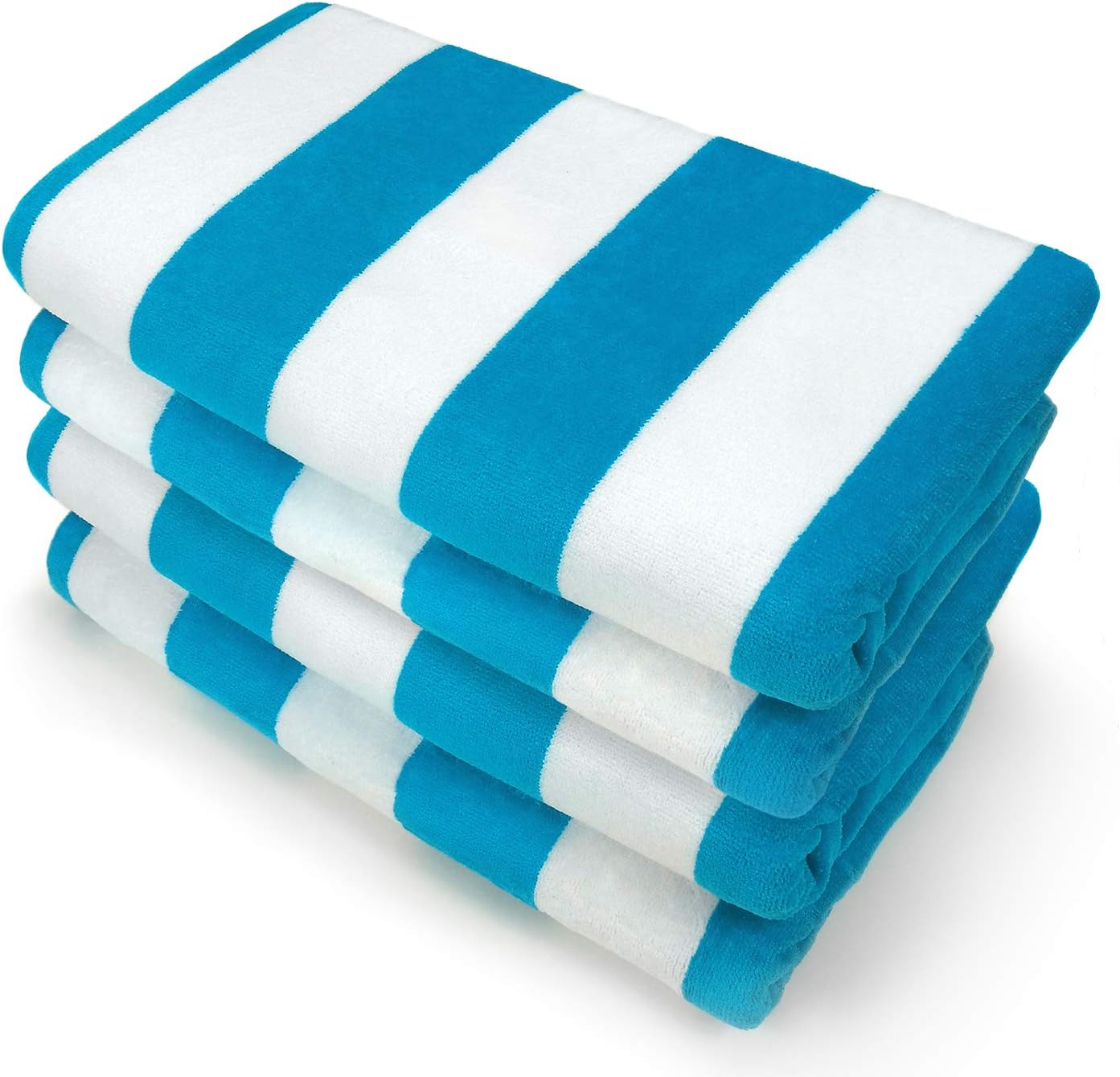 BEN KAUFMAN SALES COBEN KAUFMAN SALES CO Striped Towel - Absorbent, 100% Cotton - Oversized Towels for Beach Essentials - Quick-Dry for Swimming - Soft with Striped Design - 32" x 62", Turquoise (Pack of 3)