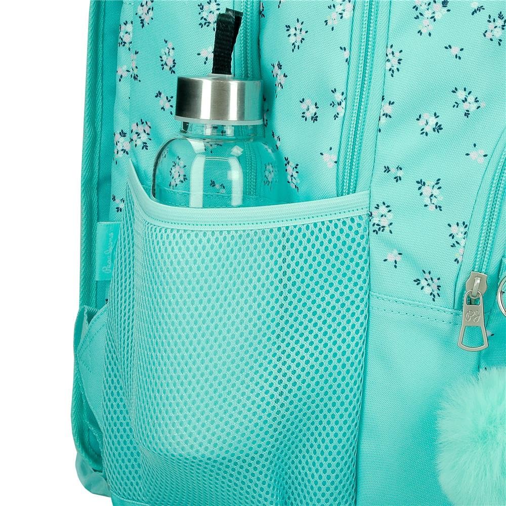 Pepe Jeans Nora Mochila Escolar, Azul, 30x39x12 cms | Poliéster