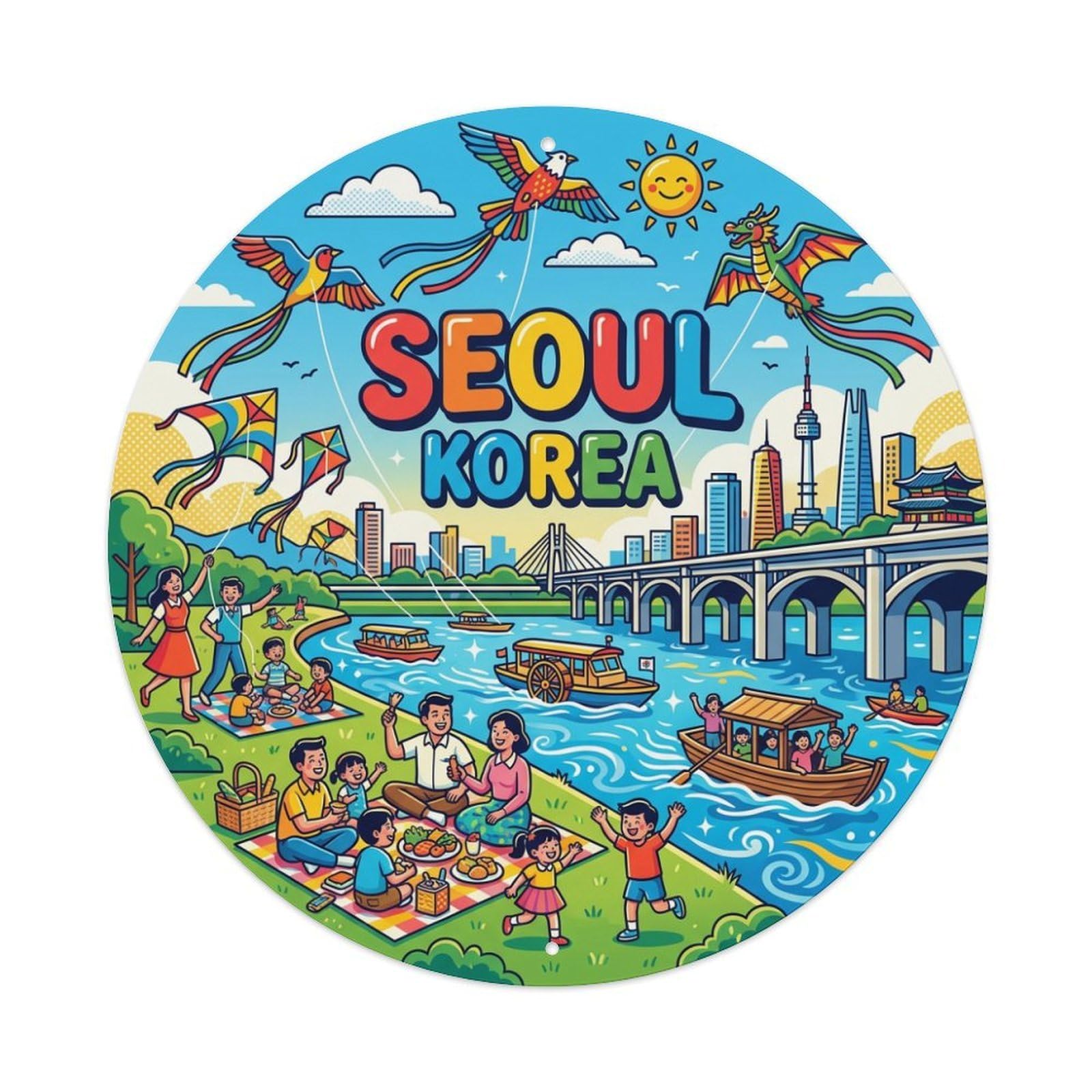 Vintage Travel Seoul Korea Joy Metal Tin Sign