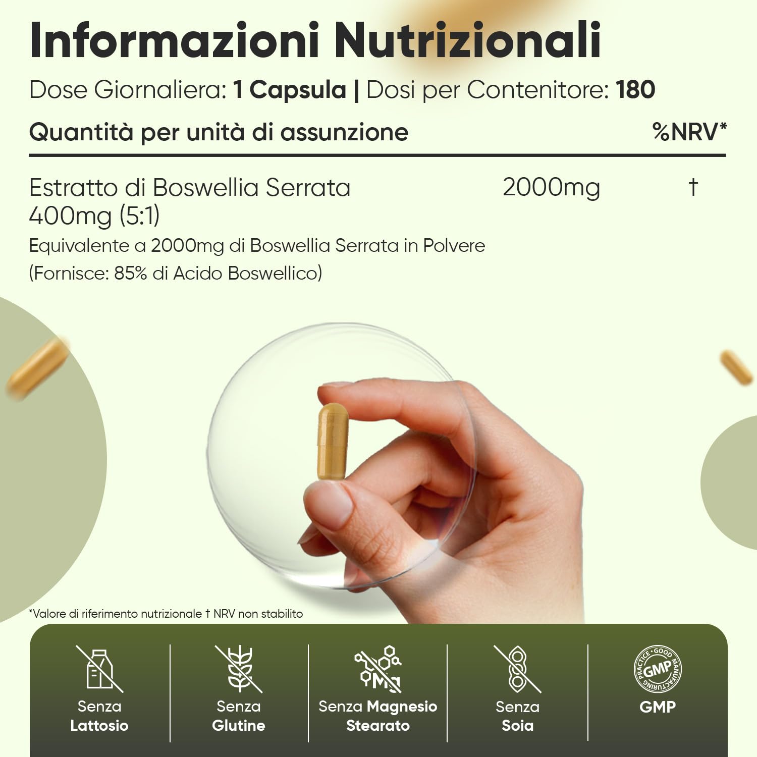 Boswellia Serrata WeightWorld, 180 Capsule Vegane (6 Mesi) da 2000mg, 85% Acidi Boswellici, Estratto 5:1, 1 Sola Capsula al Giorno, Boswellia Integratore, Senza Magnesio Stearato, Prodotto in Europa