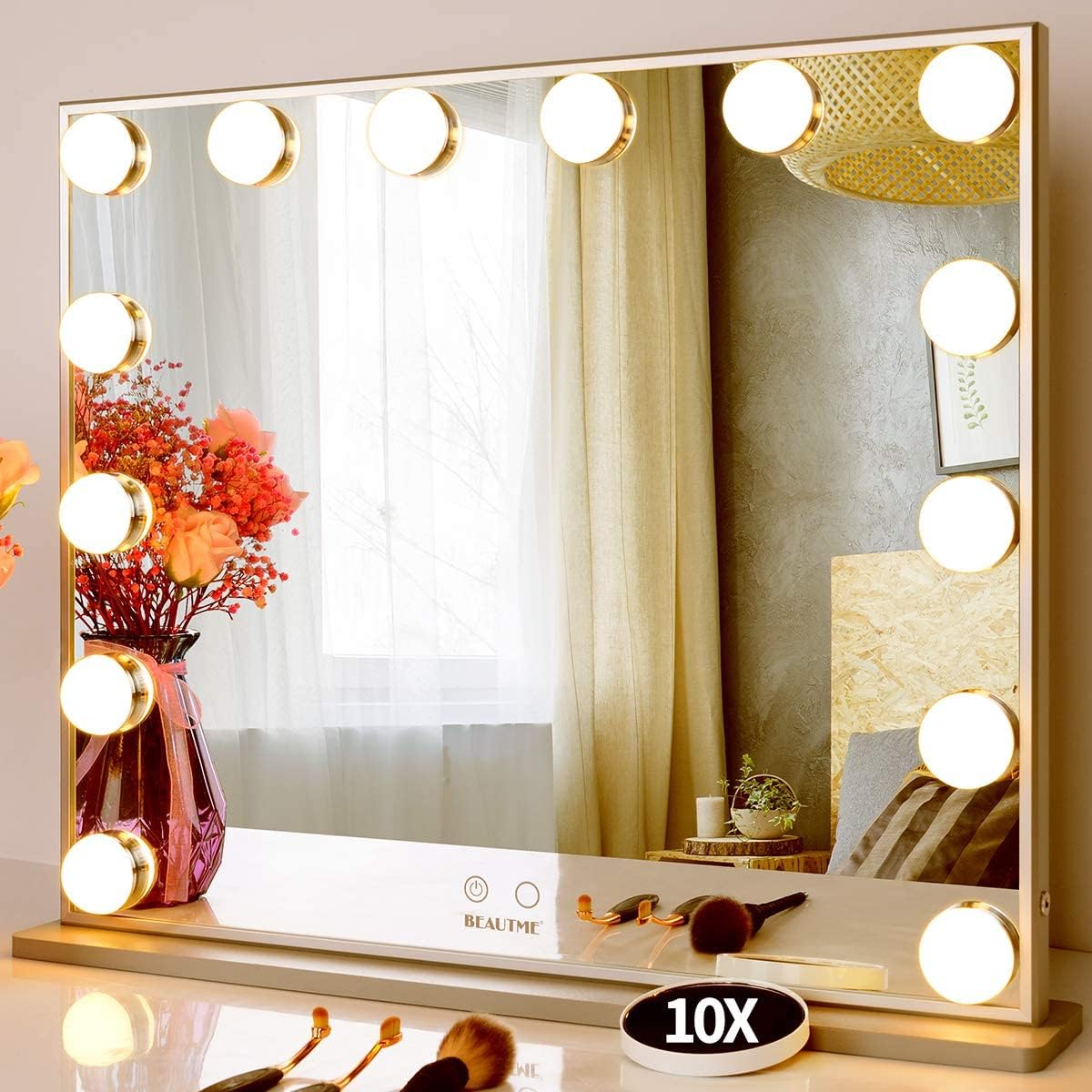 Limited Discount BEAUTME Vanity Mirror with Lights,Lighted Mirror for Dressing Room,Tabletop or Mounted Wall Mirror,Detachable 10X Magnification Spot Cosmetic Mirror (CPL606H-14) Lowest Price BEAUTME Vanity Mirror with Lights,Lighted Mirror for Dressing Room,Tabletop or Mounted Wall Mirror,Detachable 10X Magnification Spot Cosmetic Mirror (CPL606H-14)