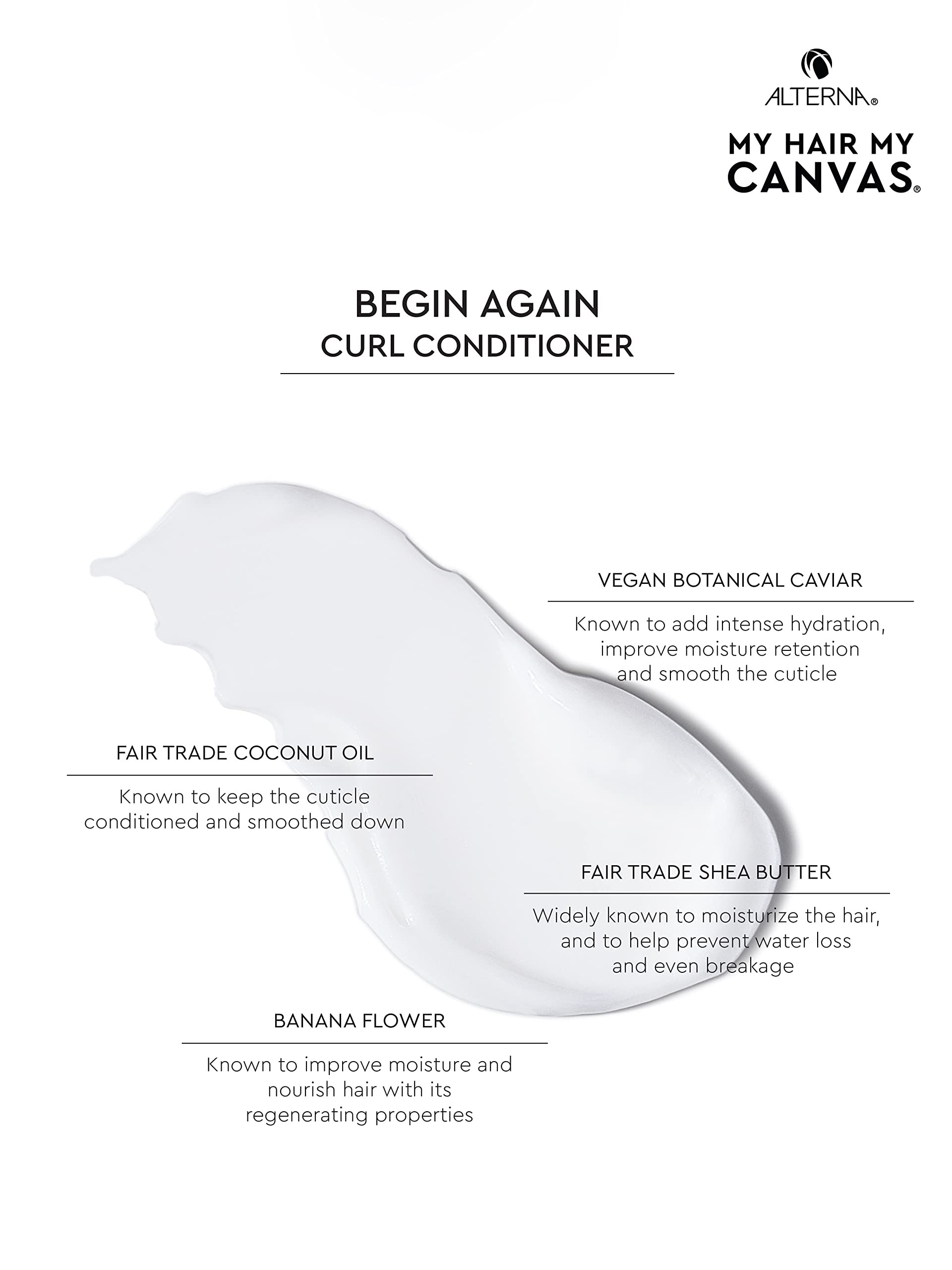My Hair. My Canvas. Begin Again Vegan Curl Enhancing Conditioner for Curly, Wavy, and Coily Hair