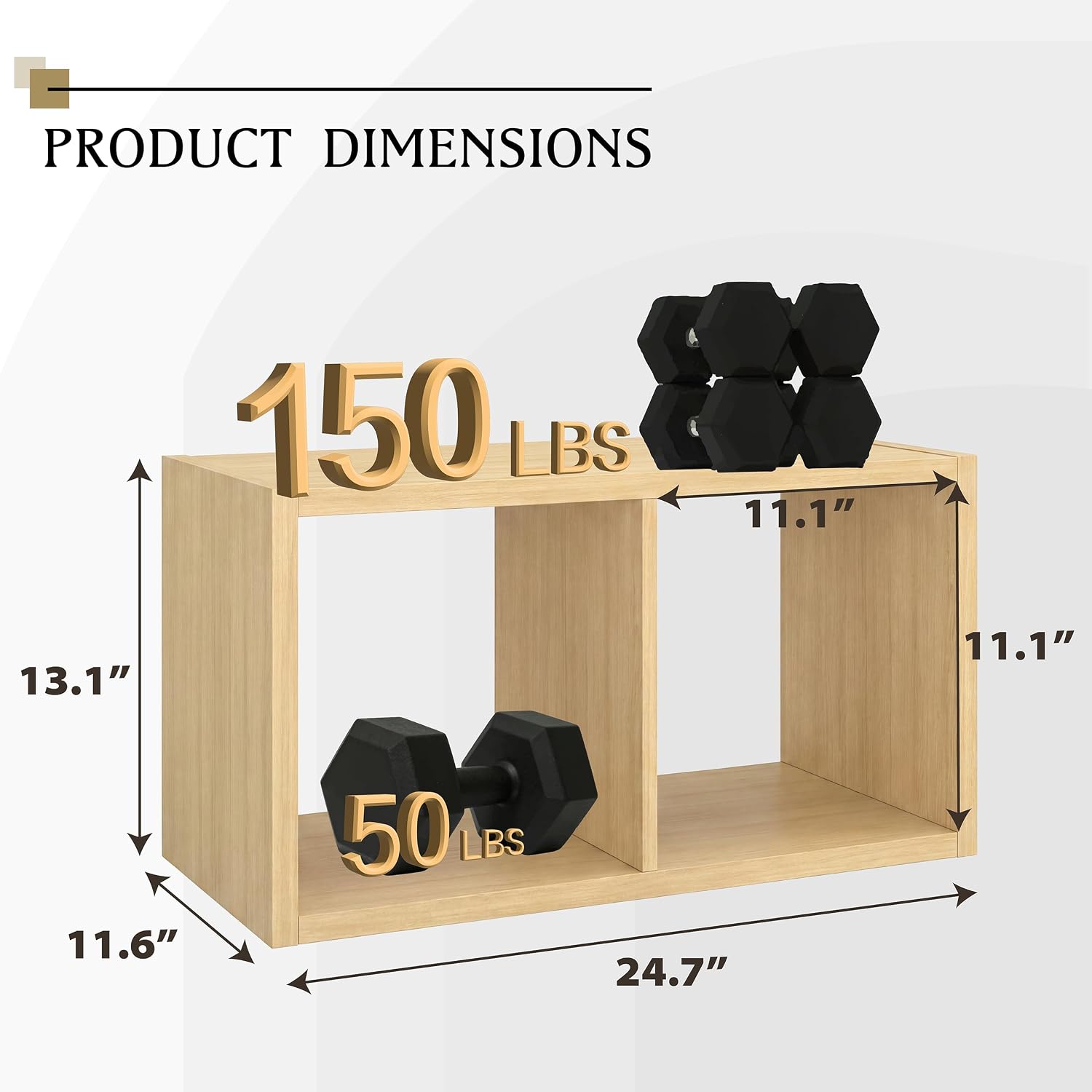 WannabeMyself【2026 Wooden Thick Frame】 2 Cube Storage Organizer with Anti-Tipping Kits, Reversible Open Back Book Shelf,Bookcase for Living Room,Bedroom,Entrance Hall,Office,11.6×24.7×13.1,Oak Color