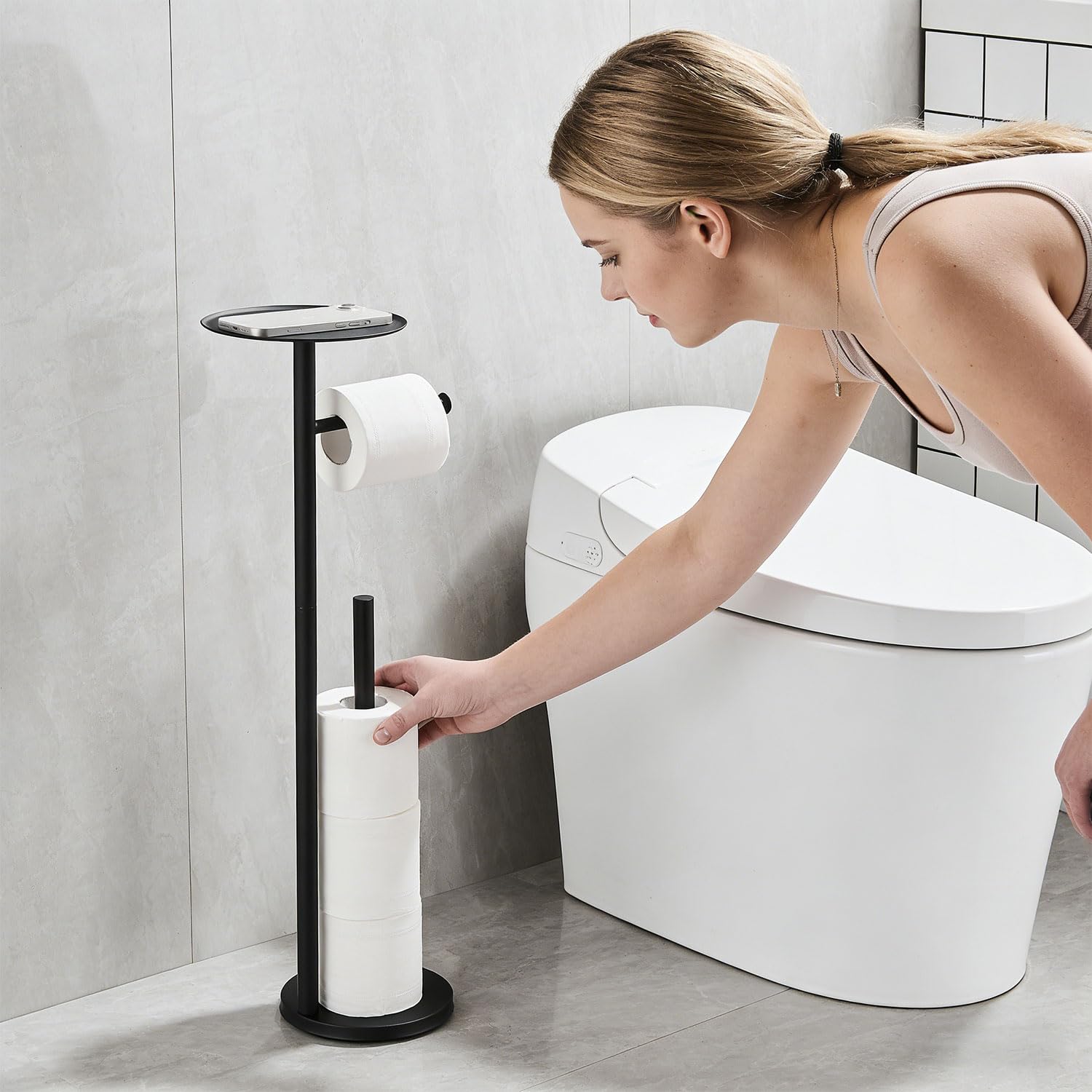 Supporto in acciaio inox con spazio extra per 3 rotoli, argento | Design moderno, facile da installare
