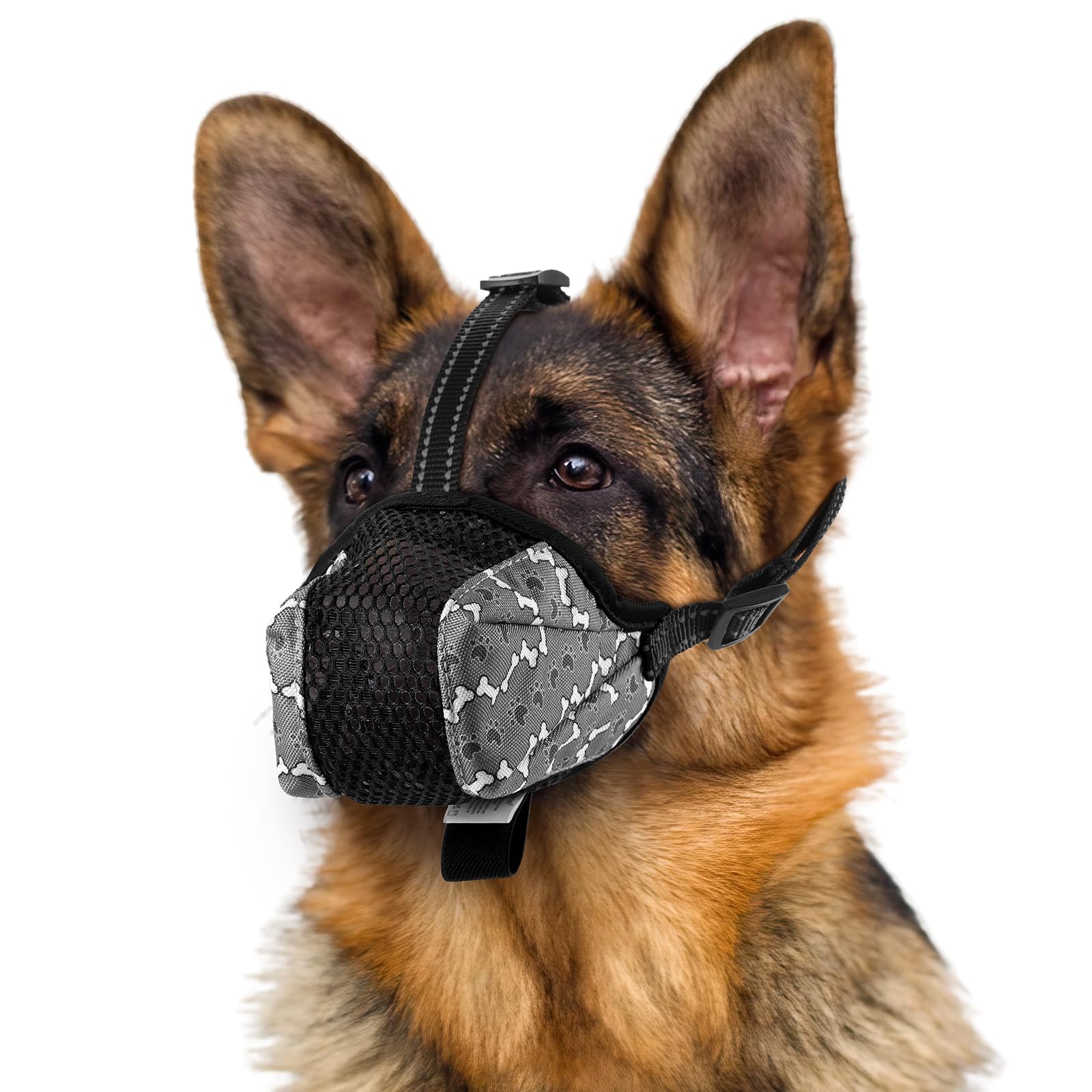 BONTHEE Bozal para perro, bozales de malla suave para perros pequeños, medianos y grandes, bozal para perros para evitar mordeduras, bozal transpirable para cachorros para aseo, mordeduras, masticar y