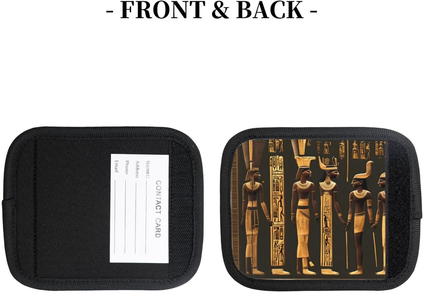 Ancient Egyptian Hieroglyph Print Luggage Handle Wrap 2pcs, Door Handle Protection Sleeve Cover, for Suitcase, Handbag