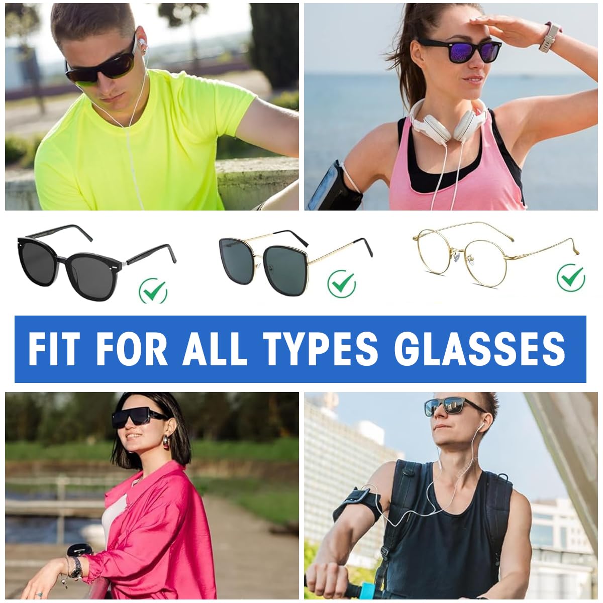 PATPAT® 4Pcs Eyeglasses Sport Straps, Adjustable String with Sliding Buckle, Eyeglasses Retainer Straps, Multi Color Fashion Printed Eyewear Strap for Day Activities, Running - Image 5 thumbnail
