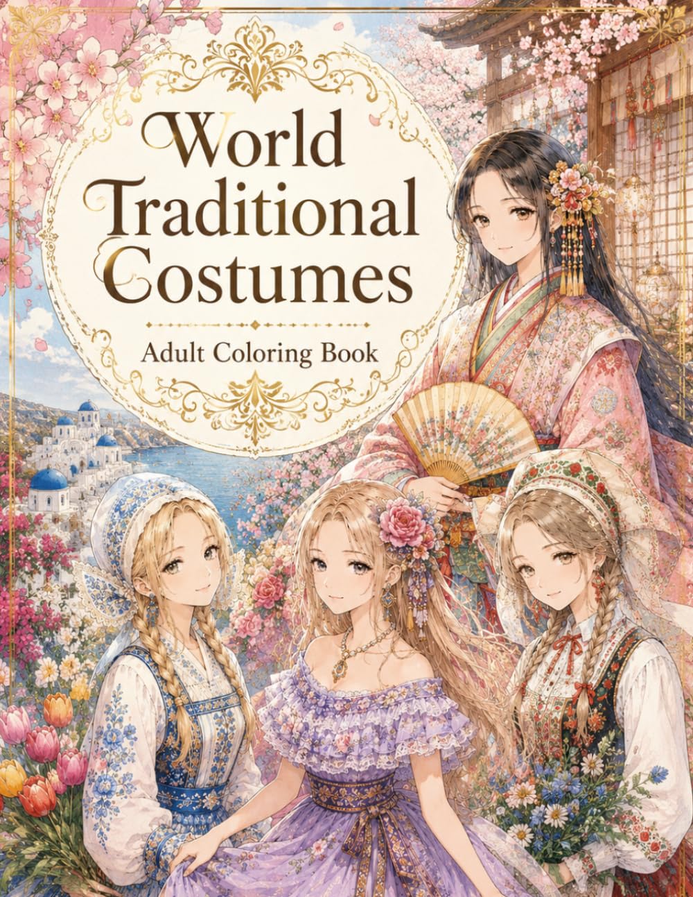 World Traditional Costumes Coloring Book