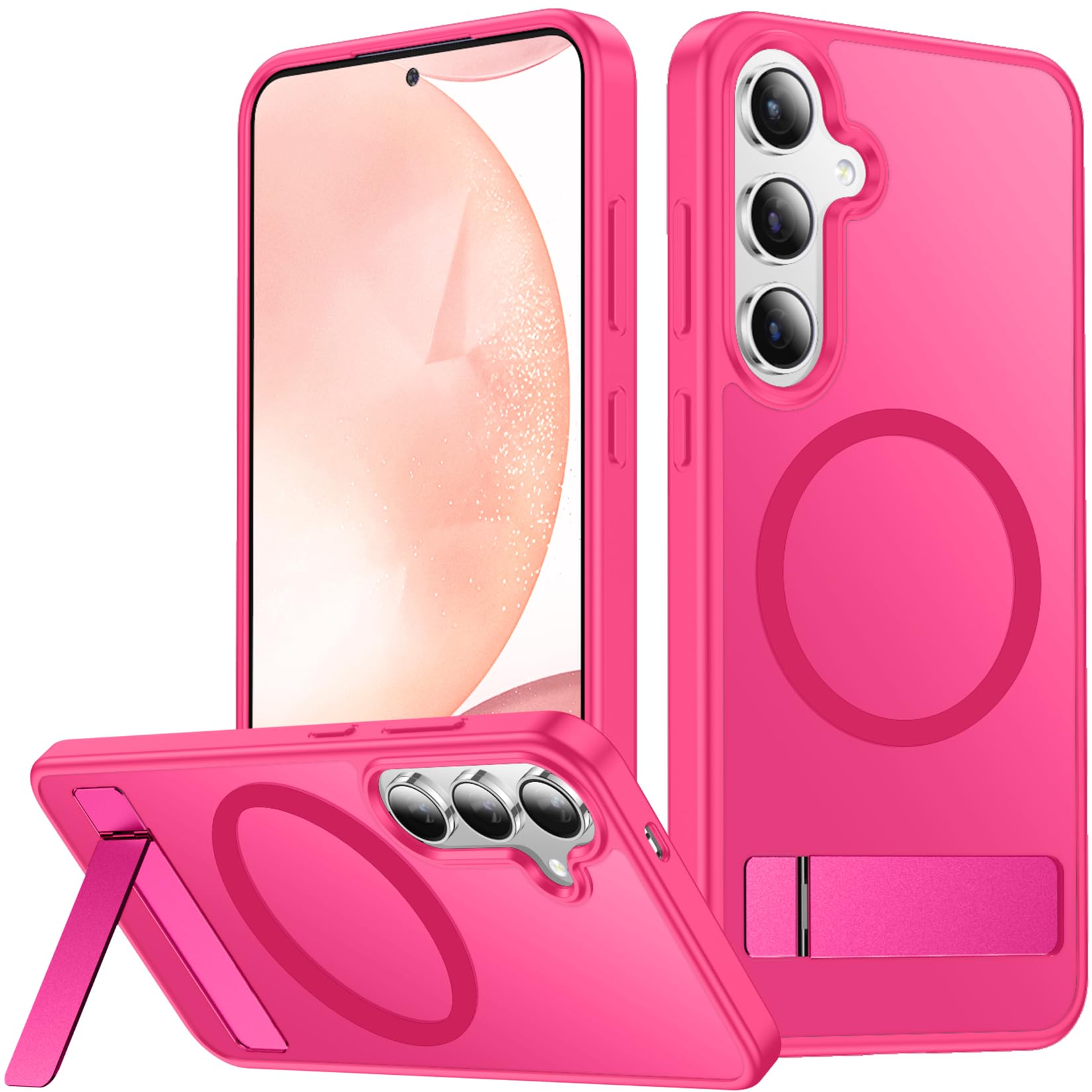 SPIDERCASE for Samsung Galaxy S24 Case,with Stand,Rose Red