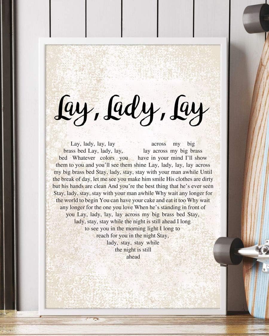 Yaasimoule Color Poster Lay Lady Song Lyrics Portrait Wall Art Home Decor