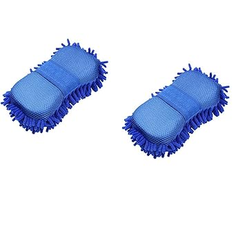 Lifestyle-You Car Microfibre Microfiber Chenile Duster(2 Pcs) with Sponge & Grip. 2 in 1. Car Accessories. Useful for Cleaning Car, Glass, Motorcycle, Bike, Mirror, Tile Etc.