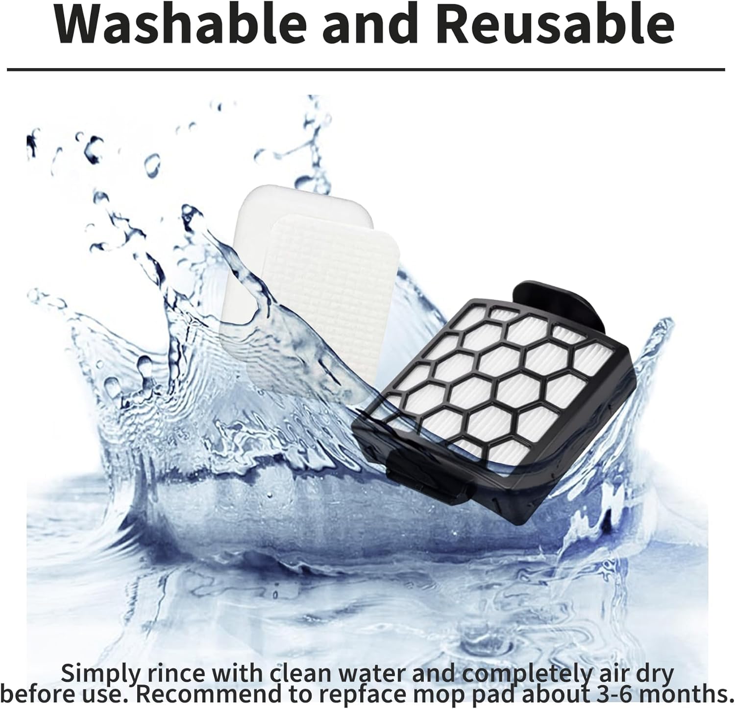 Unikstone 6 Foam Filter + 2 Hepa Filter Compatible with Shark ZU62 ZU60 NV255 NV150 NV251 NV151 Navigator Rotator Pet Pro Upright Vacuum Part 1238FT60 1239FT60