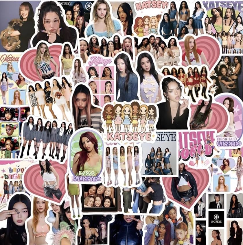 75pcs Idol Katseye Stickers for Teens, Sticker for Water Bottle,Laptop,Waterproof Vinyl Decals for Teen Adult Party Supply Favor Decor-image-0