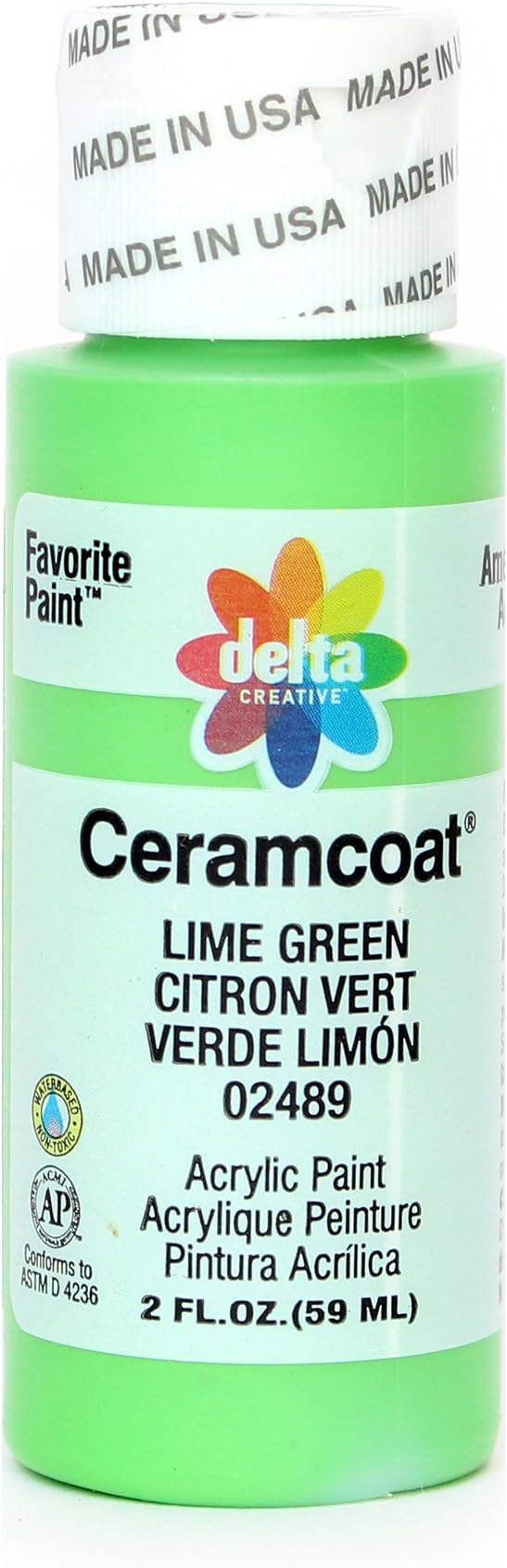 Delta Creative Ceramcoat Acrylic Paint in Assorted Colors (2 oz), 2489, Lime Green