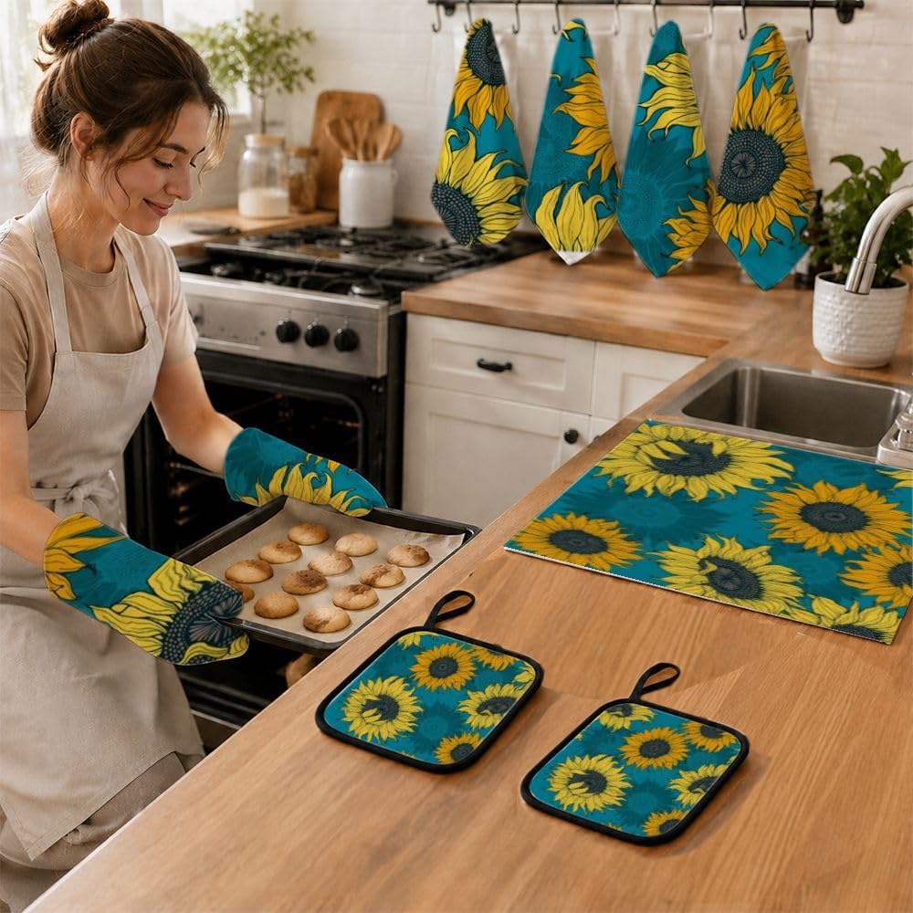 9PCS luminoso girasole cucina Decor e accessori Set