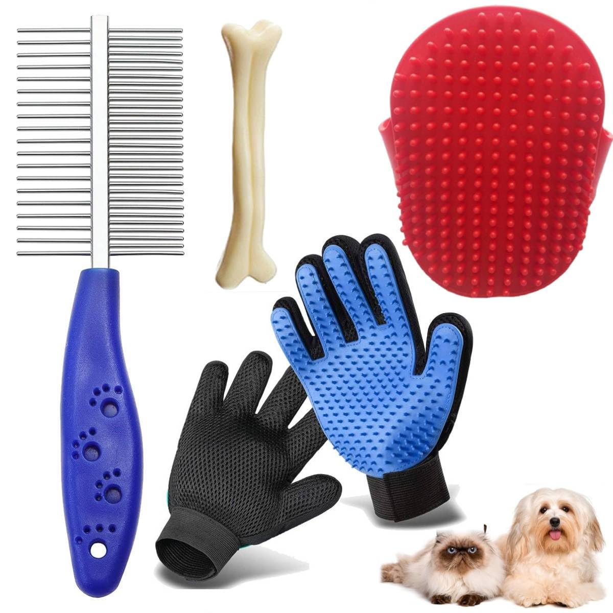 Pets Dog Grooming Kit Combo -Dog Nail Clippers with Filer Dog Manual Kit Dog Plastic Slicker Brush with flea Comb Pet Grooming Glove for Dog Puppy Multicolor (Pack Of 4) (B0CLD53PFV) Amazon Price History, Amazon Price Tracker