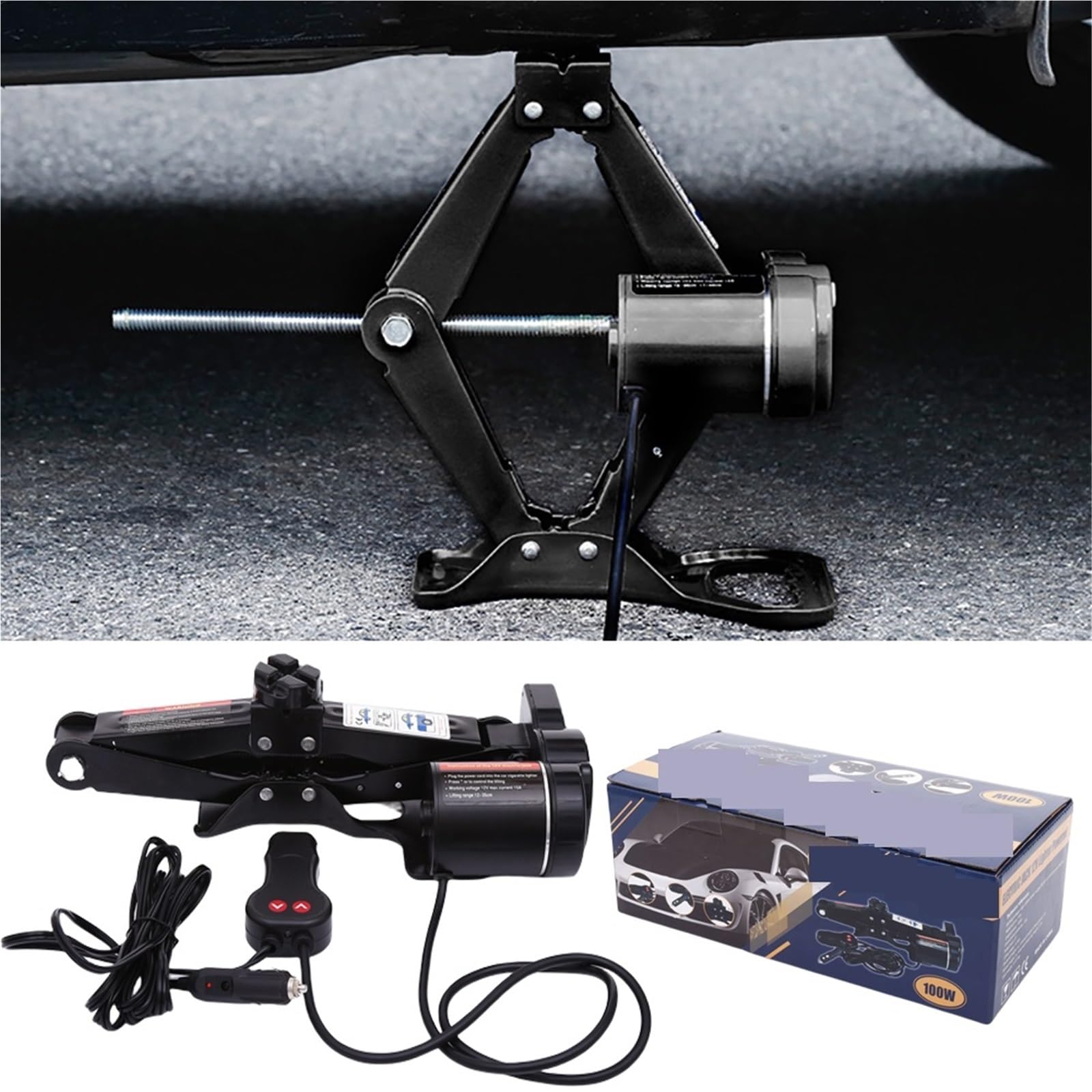 Hydraulic Jack, Portable Car Jacks 12V Electric Jack Scissor Automatic Lifting 2Ton Machinisms Lift Jack Wheel Disassembly Replacement Aid Tools