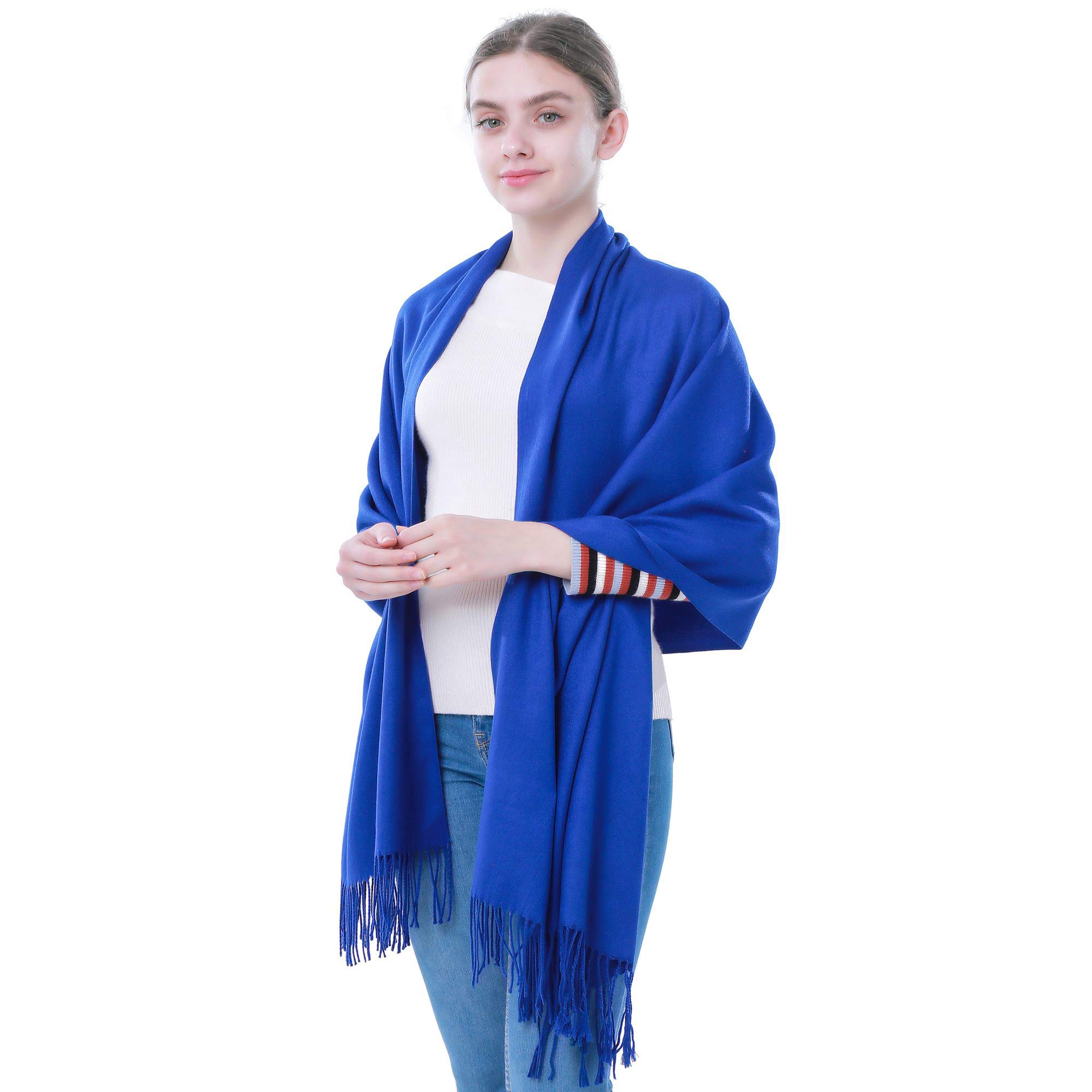 vimateCashmere Pashmina Scarf and Shawl - Soft Women Pashminas (20 Colors), K#. Blue